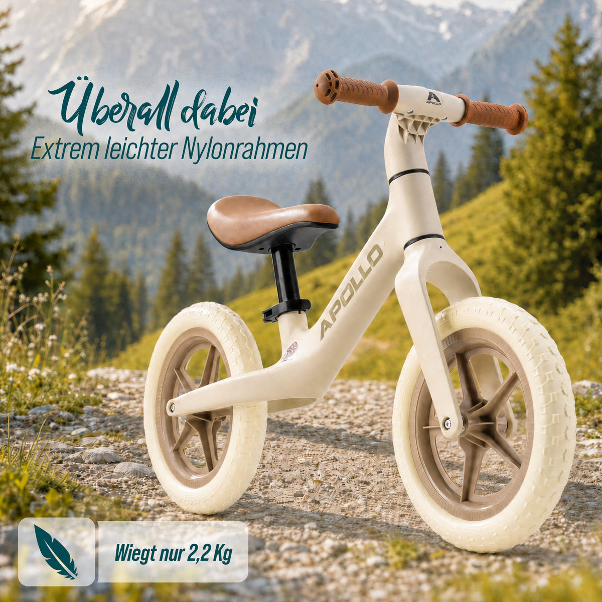 Apollo Funsport CH Trailbuddy Laufrad ab 2 Jahre – 12 Zoll Kinderlaufrad Sand