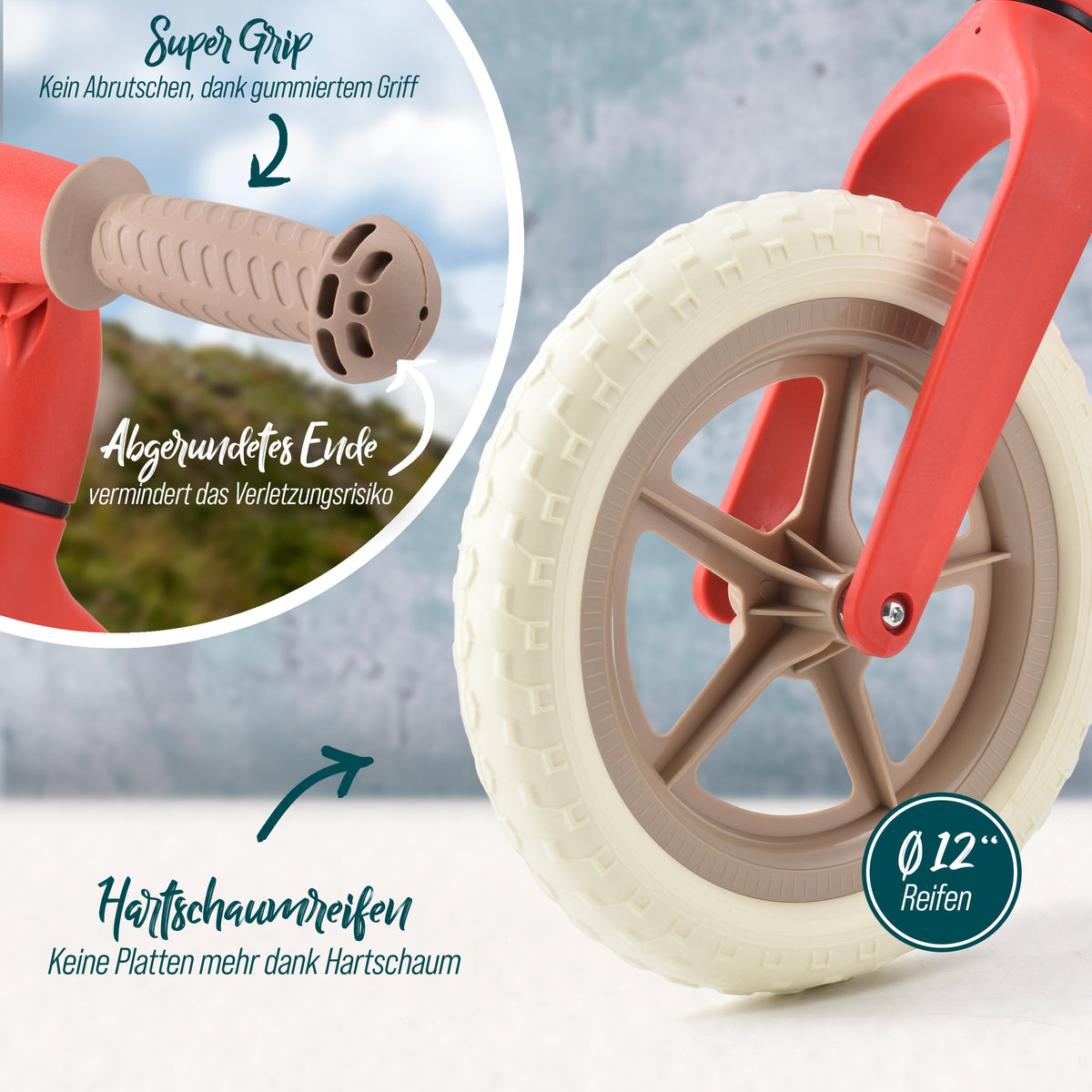 Apollo Funsport CH Trailbuddy Laufrad ab 2 Jahre – 12 Zoll Kinderlaufrad Red