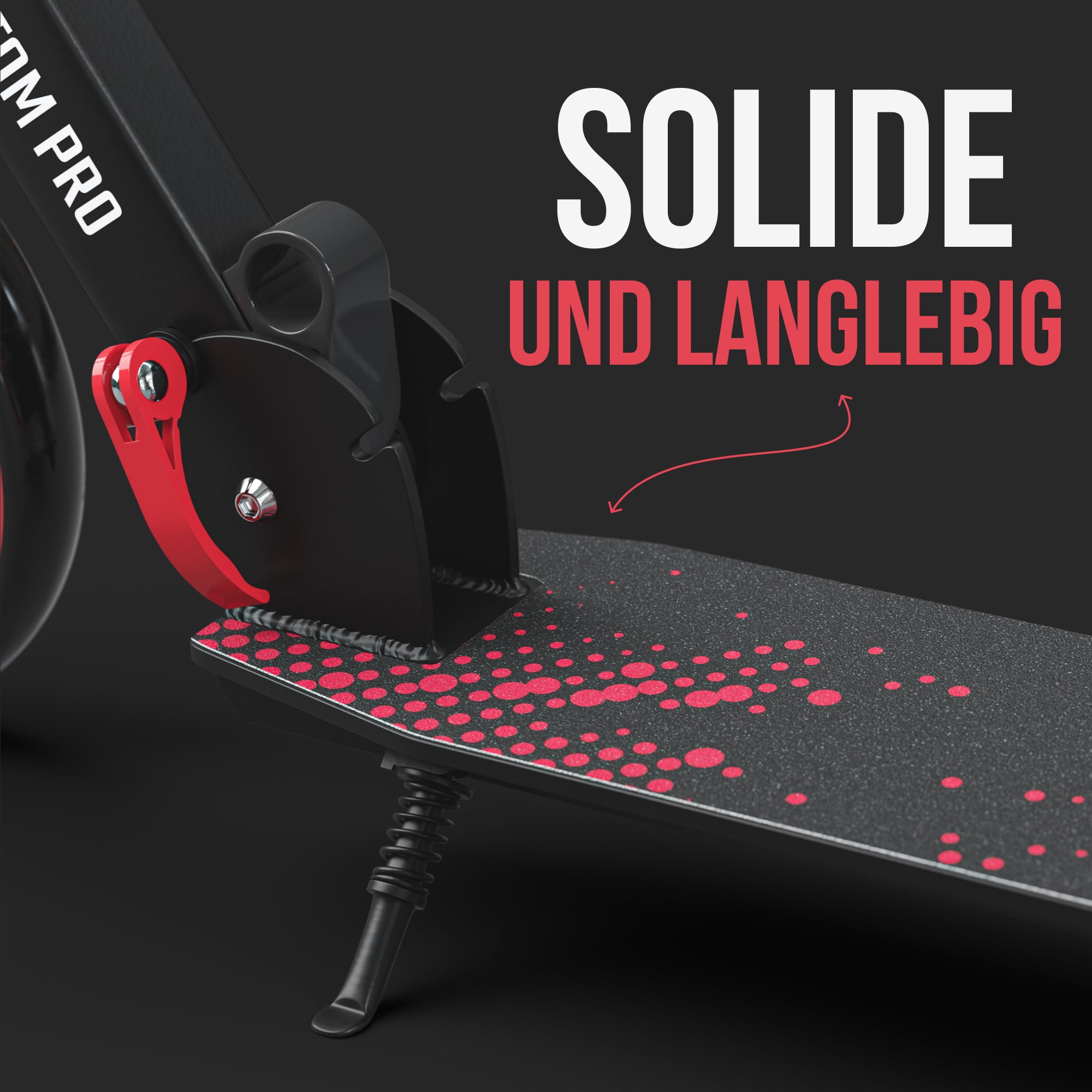 Apollo Klappbarer City Roller für Kinder "Phantom" höhenverstellbarer Tretroller Rot