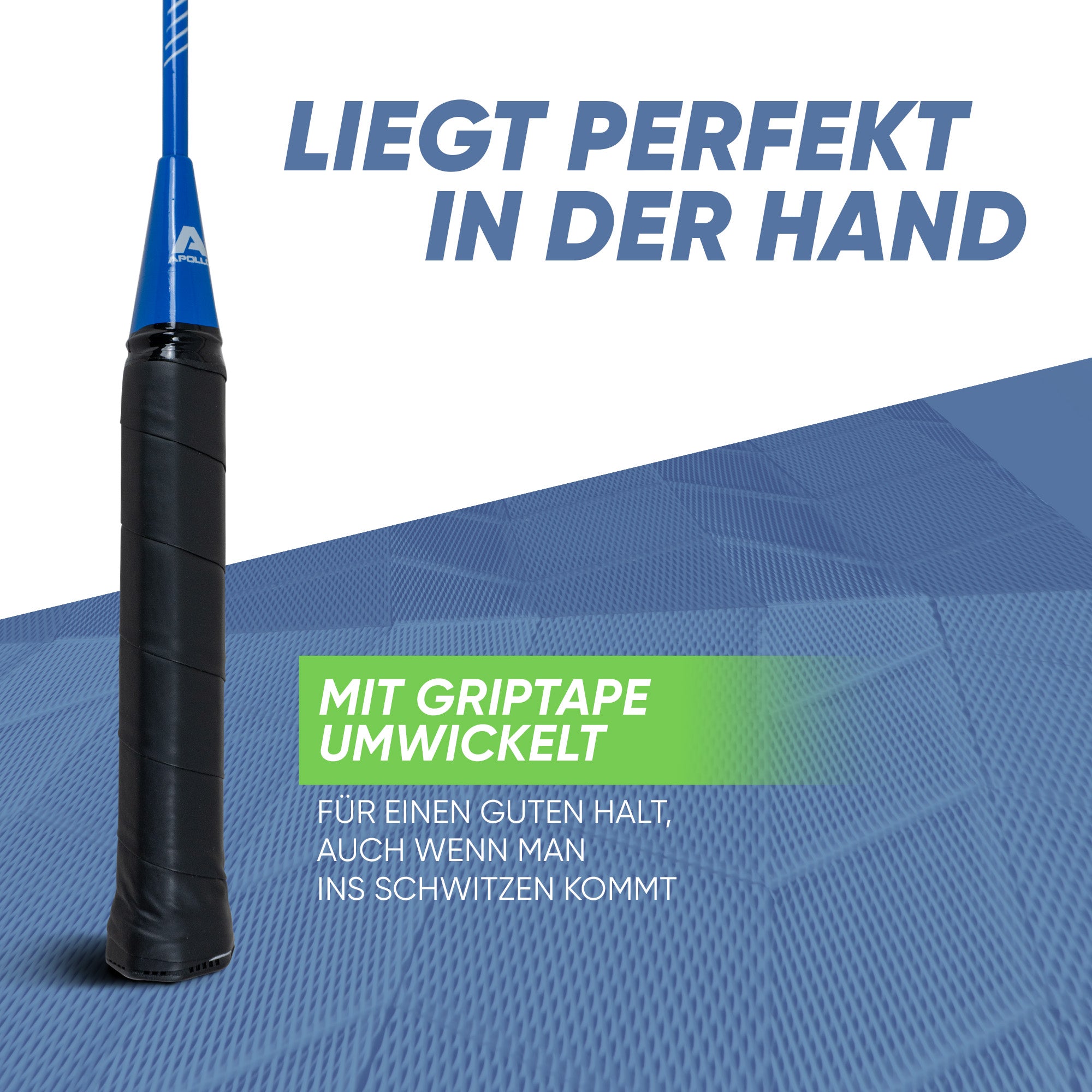 Apollo Funsport CH Badminton Set Match Pro 400 - inkl. Tasche, 2x Schläger, Bälle Blau Grün