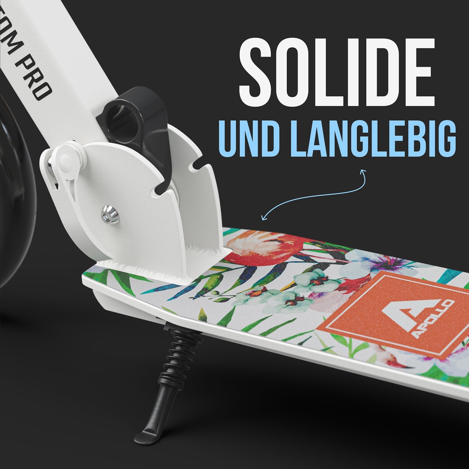 Apollo - Klappbarer City Roller für Kinder "Phantom" höhenverstellbarer Tretroller - Flamingo