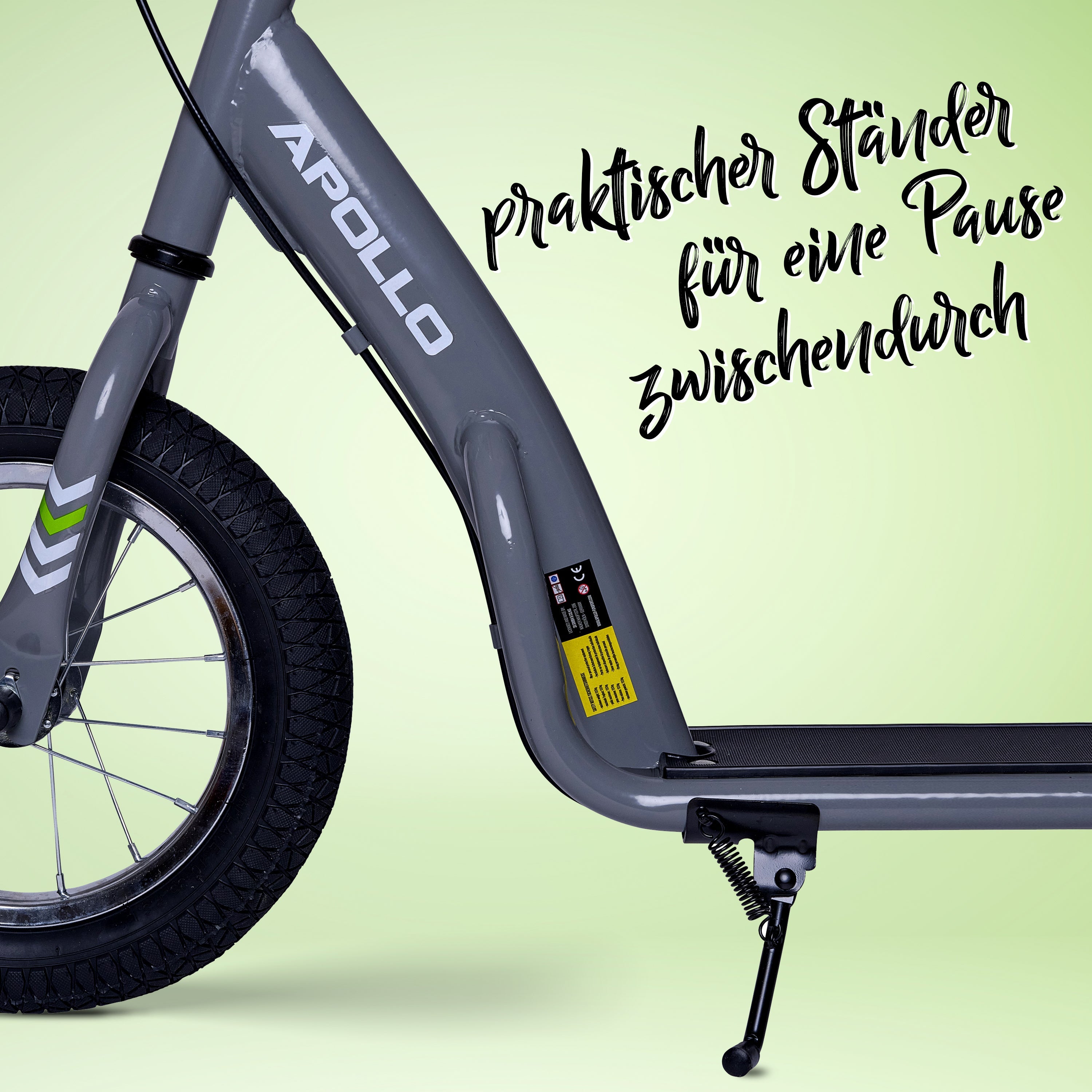 Apollo - Retro Scooter Paradise Roller mit Luftreifen 12,5 Zoll - Grau