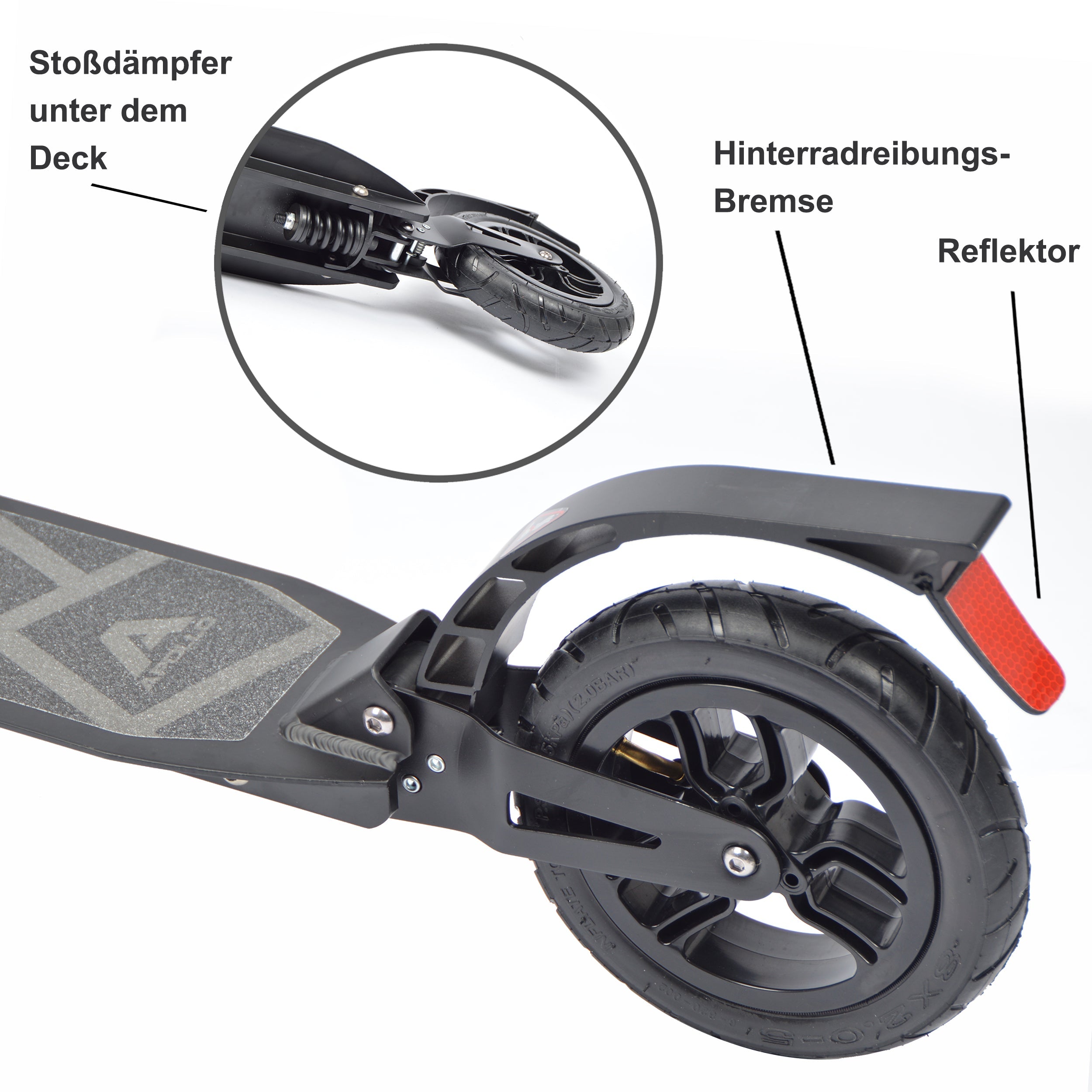 Apollo - Luxus Cityroller mit Doppelfederung "Spectre" City-Roller klapp- und verstellbar - Air