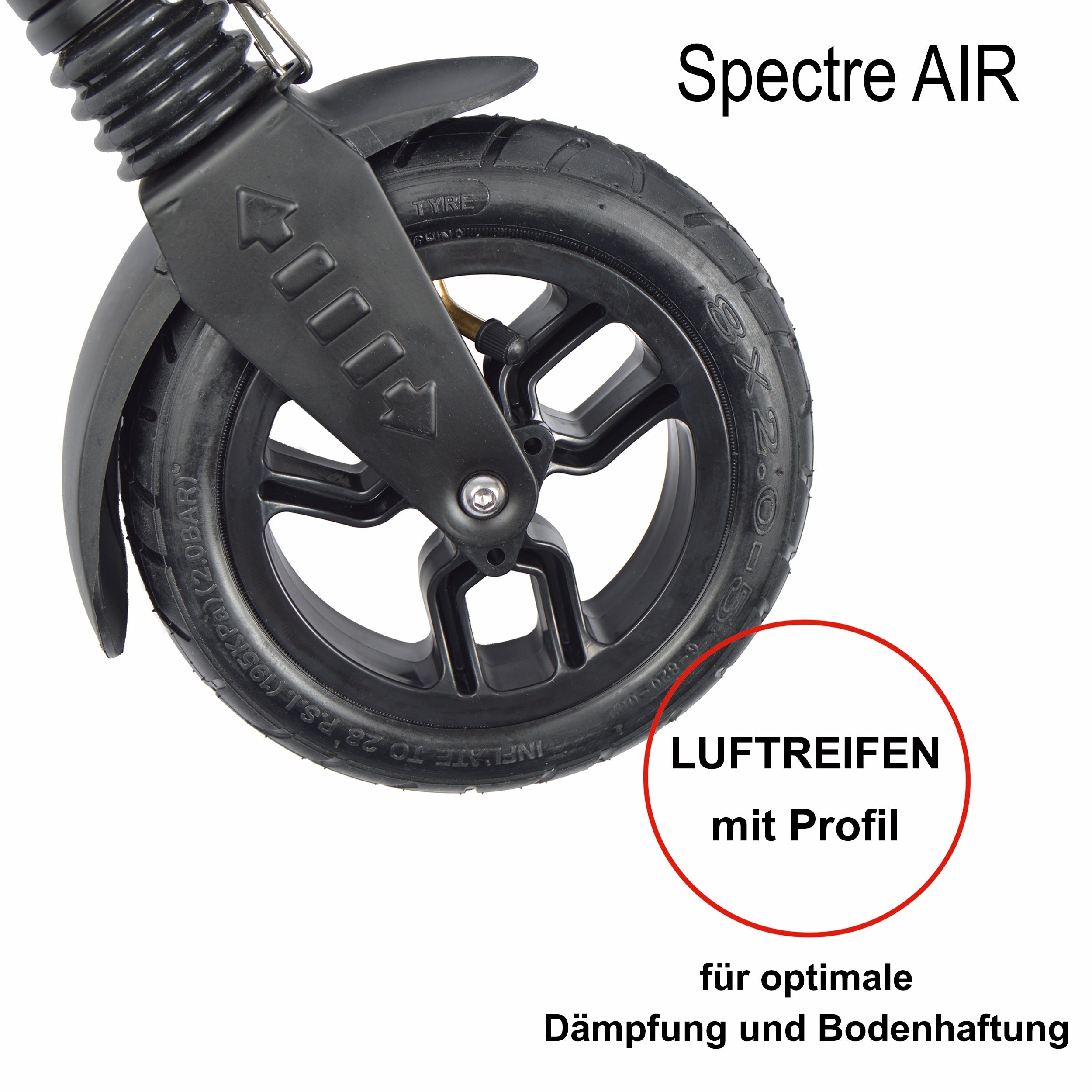 Apollo - Luxus Cityroller mit Doppelfederung "Spectre" City-Roller klapp- und verstellbar - Air