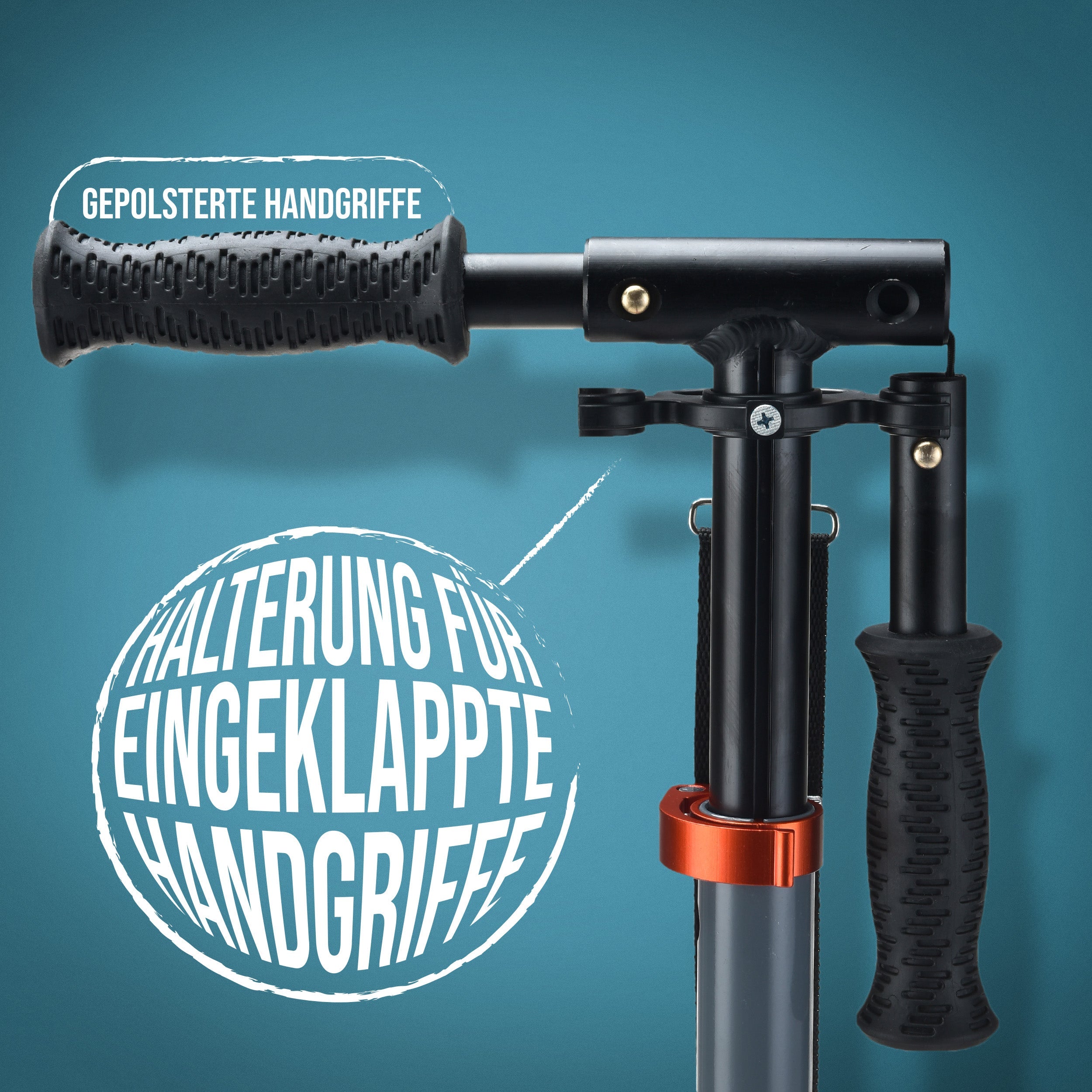 Apollo - Luxus Cityroller mit Doppelfederung "Spectre" City-Roller klapp- und verstellbar - Grau Rot