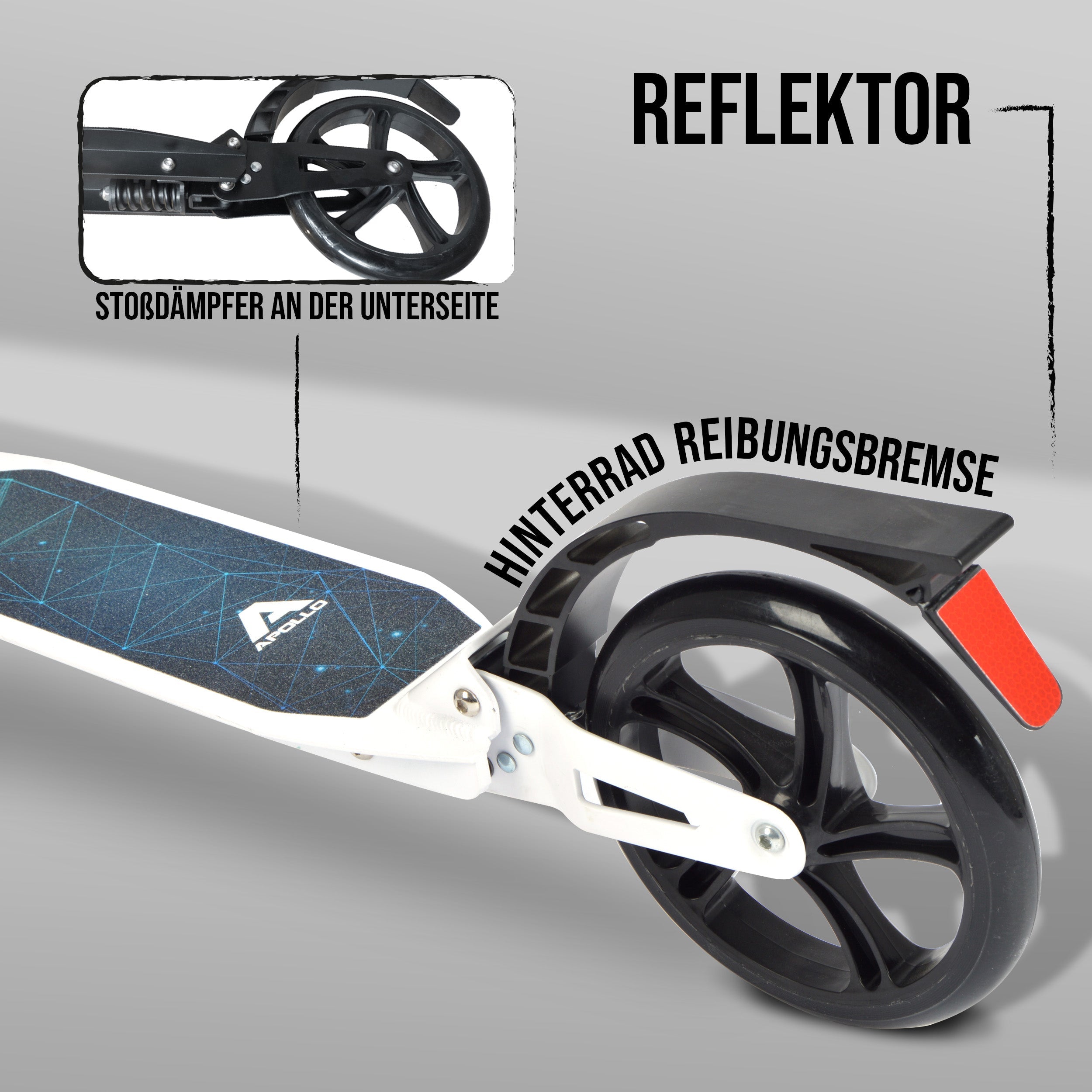 Apollo - Luxus Cityroller mit Doppelfederung "Spectre" City-Roller klapp- und verstellbar - Sphere