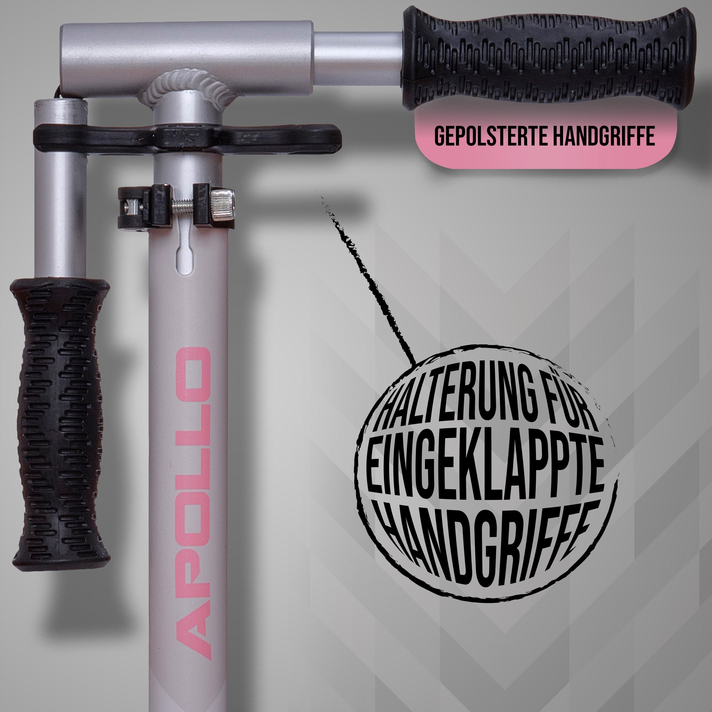Apollo - Luxus Cityroller mit Doppelfederung "Spectre" City-Roller klapp- und verstellbar - Weiß Rosa