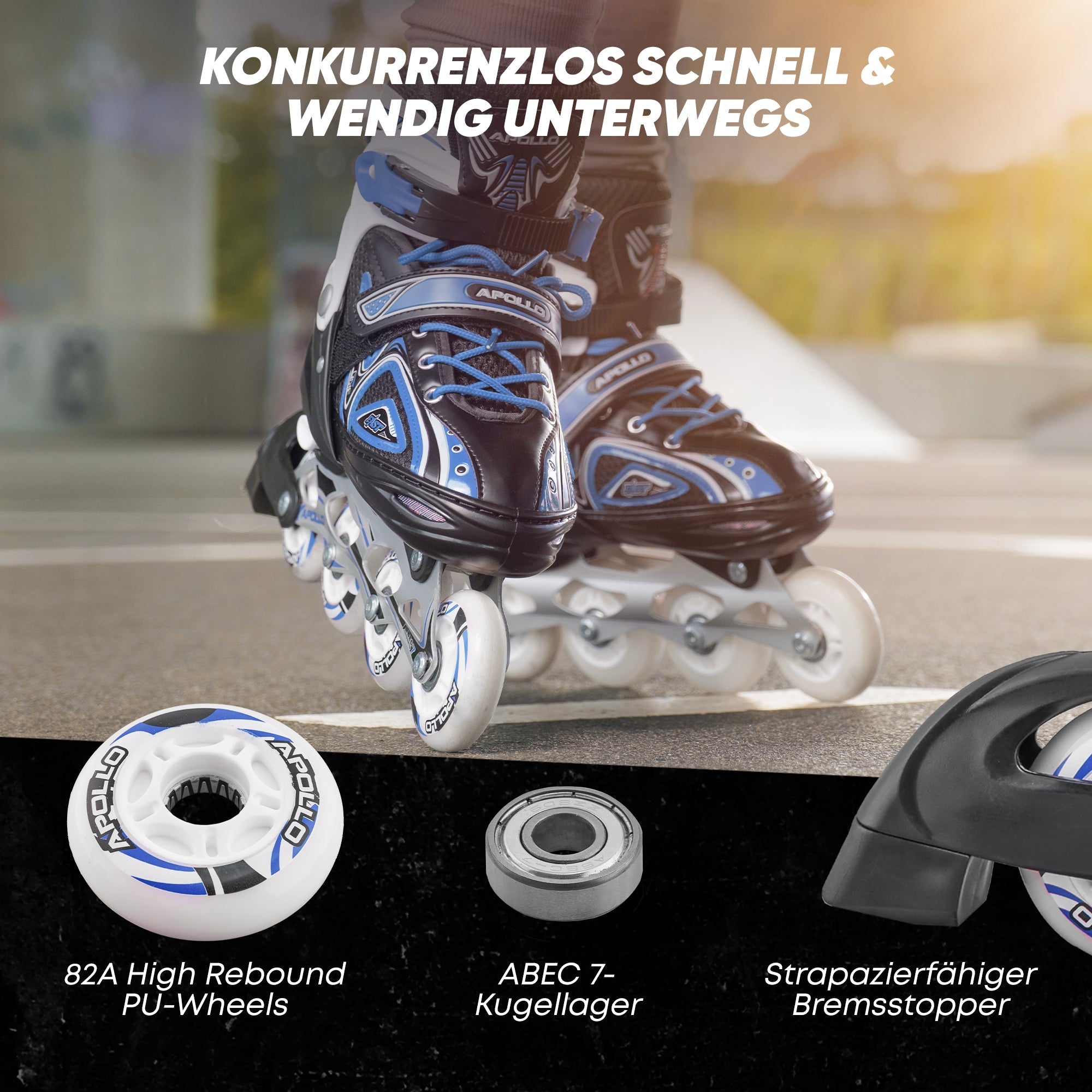 Apollo - Super Blade größenverstellbare Inlineskates - Blau -