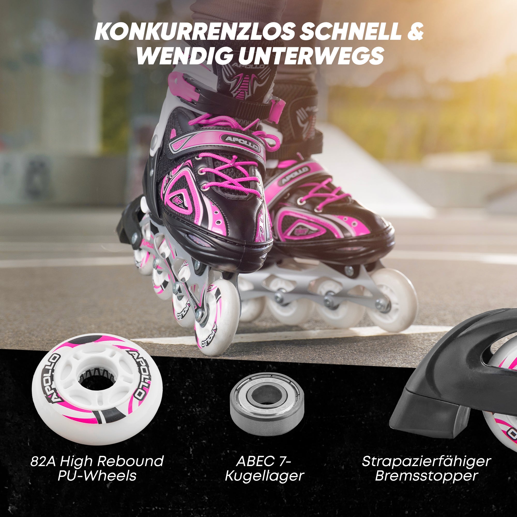 Apollo - Super Blade größenverstellbare Inlineskates - Pink -