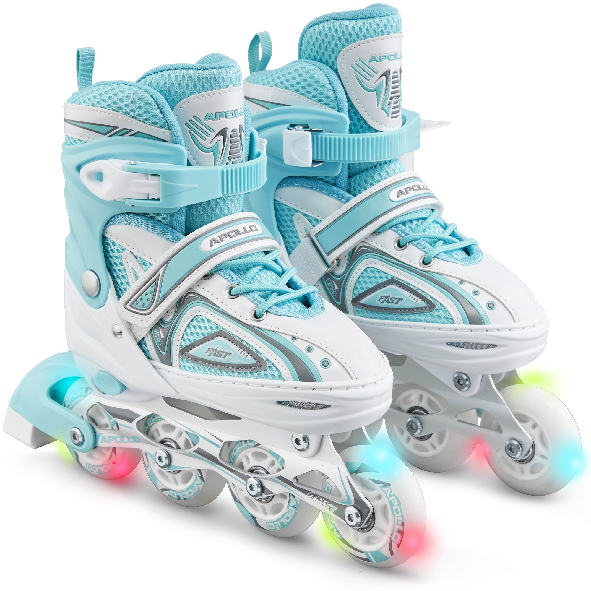 Apollo - Super Blade größenverstellbare Inlineskates - Weiss Türkis -