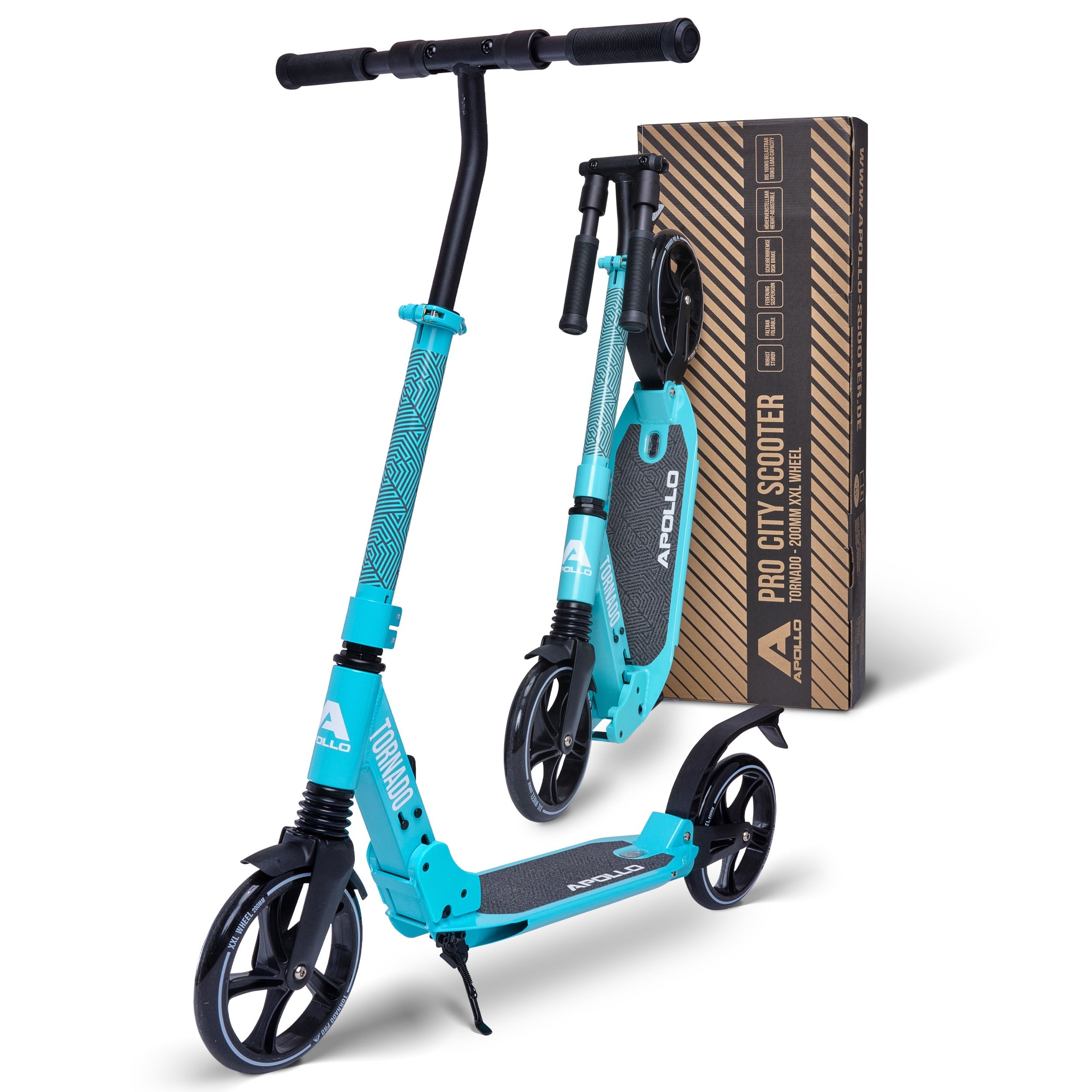 Apollo - High End Scooter Erwachsene - "Tornado 2.0" Cityroller Kinder ab 7 Jahre - Mint