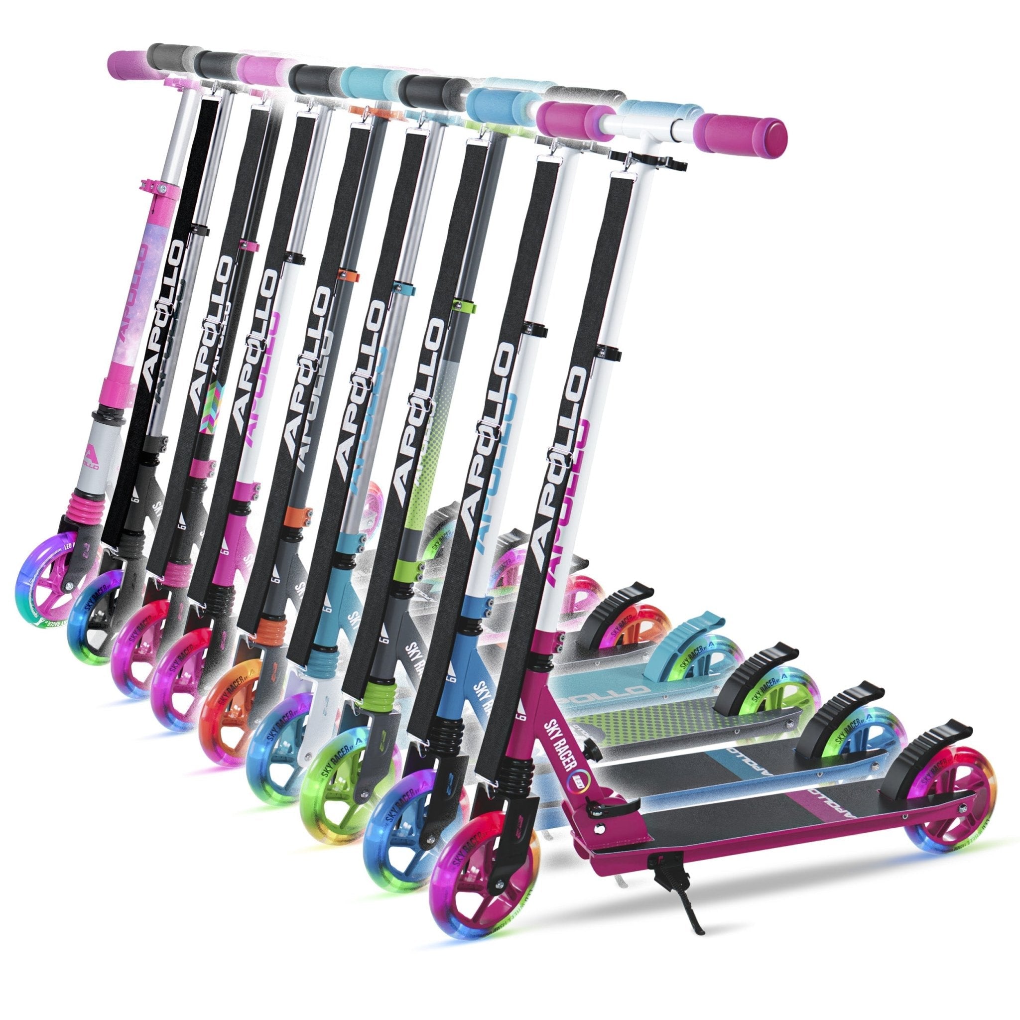 Apollo - 145mm City Scooter mit Federung "Skyracer" klappbar und höhenverstellbar - Starlight