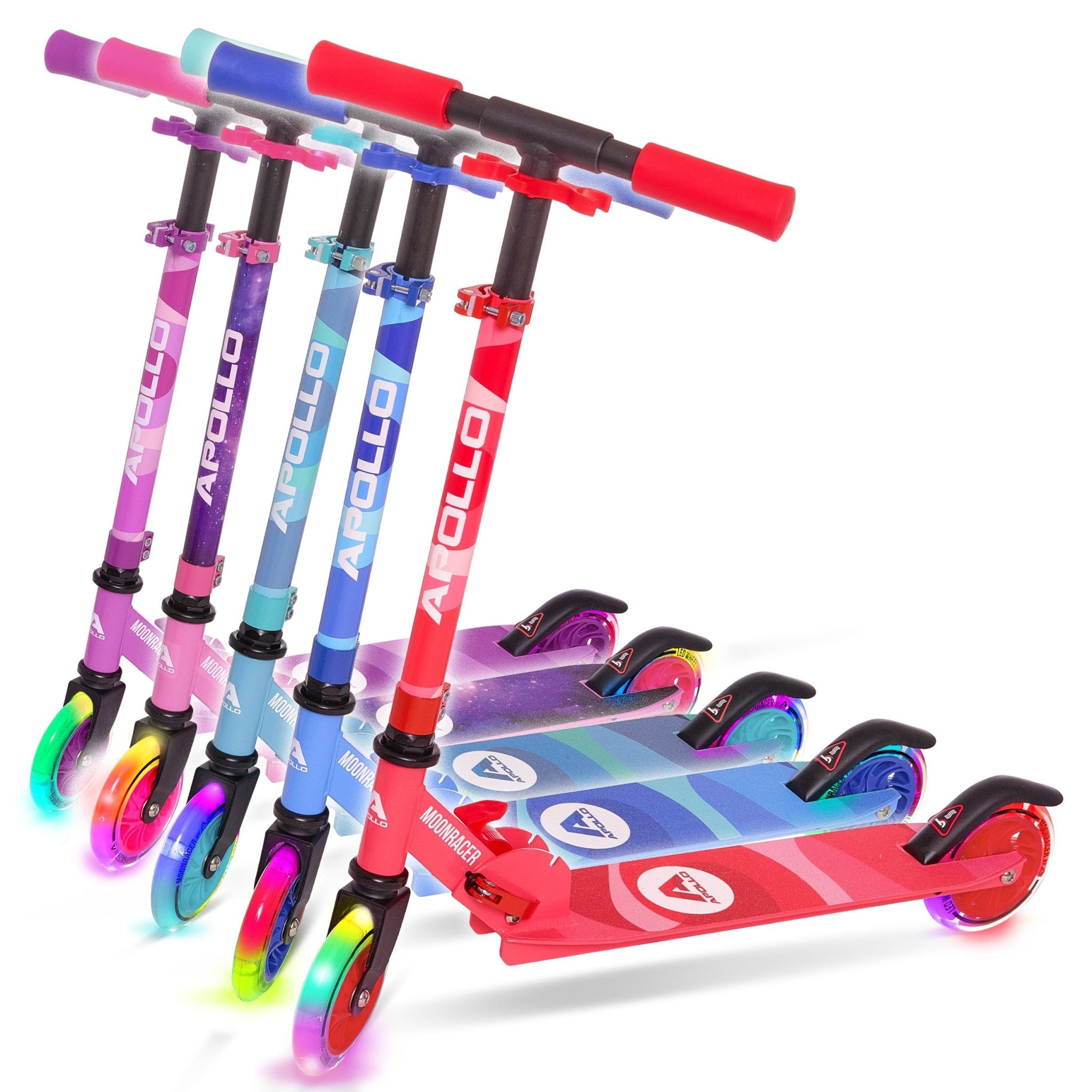 Apollo - Scooter LED - "Moonracer" City Scooter Kinder mit Federung -