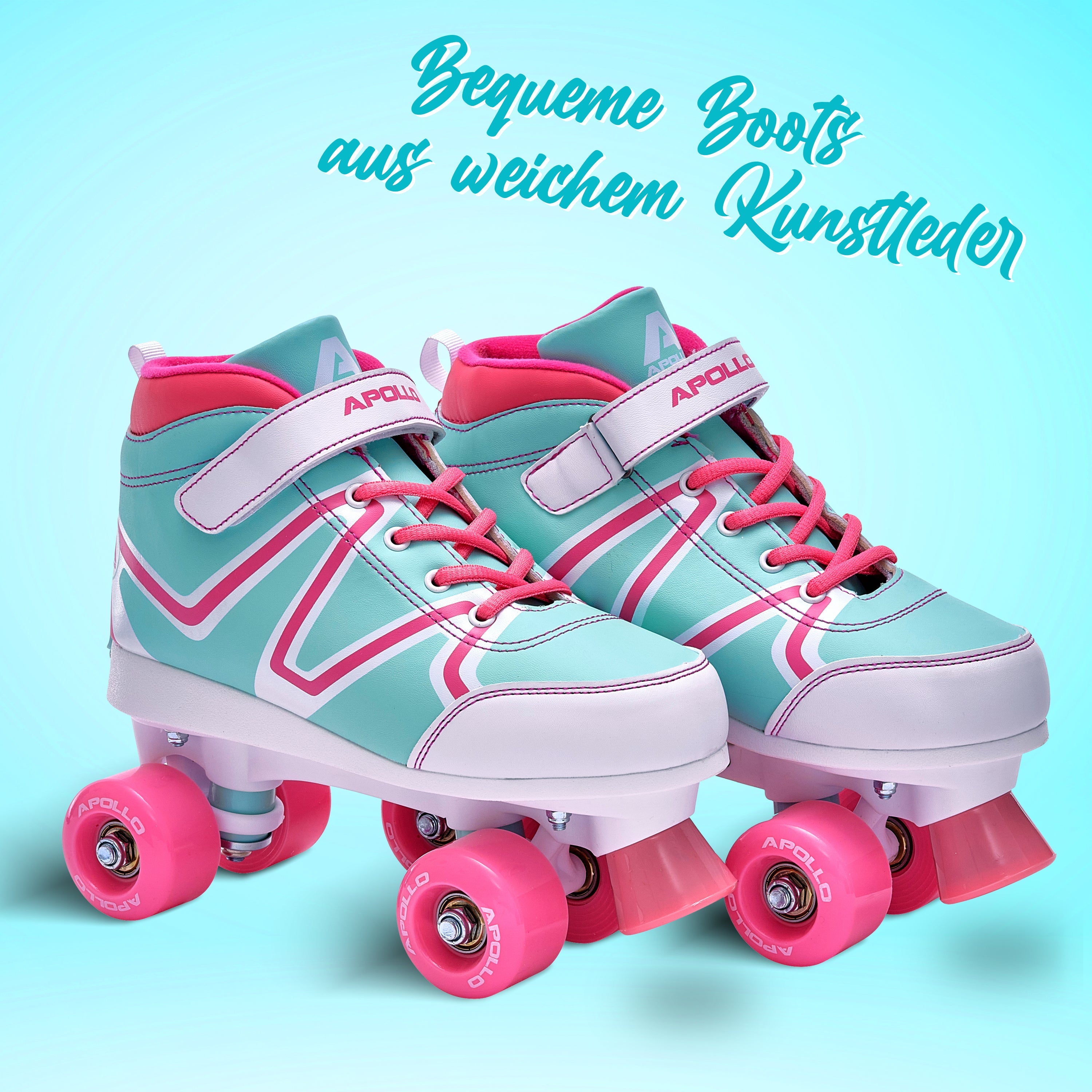 Apollo - Disco Roller Soft Boots größenverstellbare Rollschuhe für Kinder - Candy -