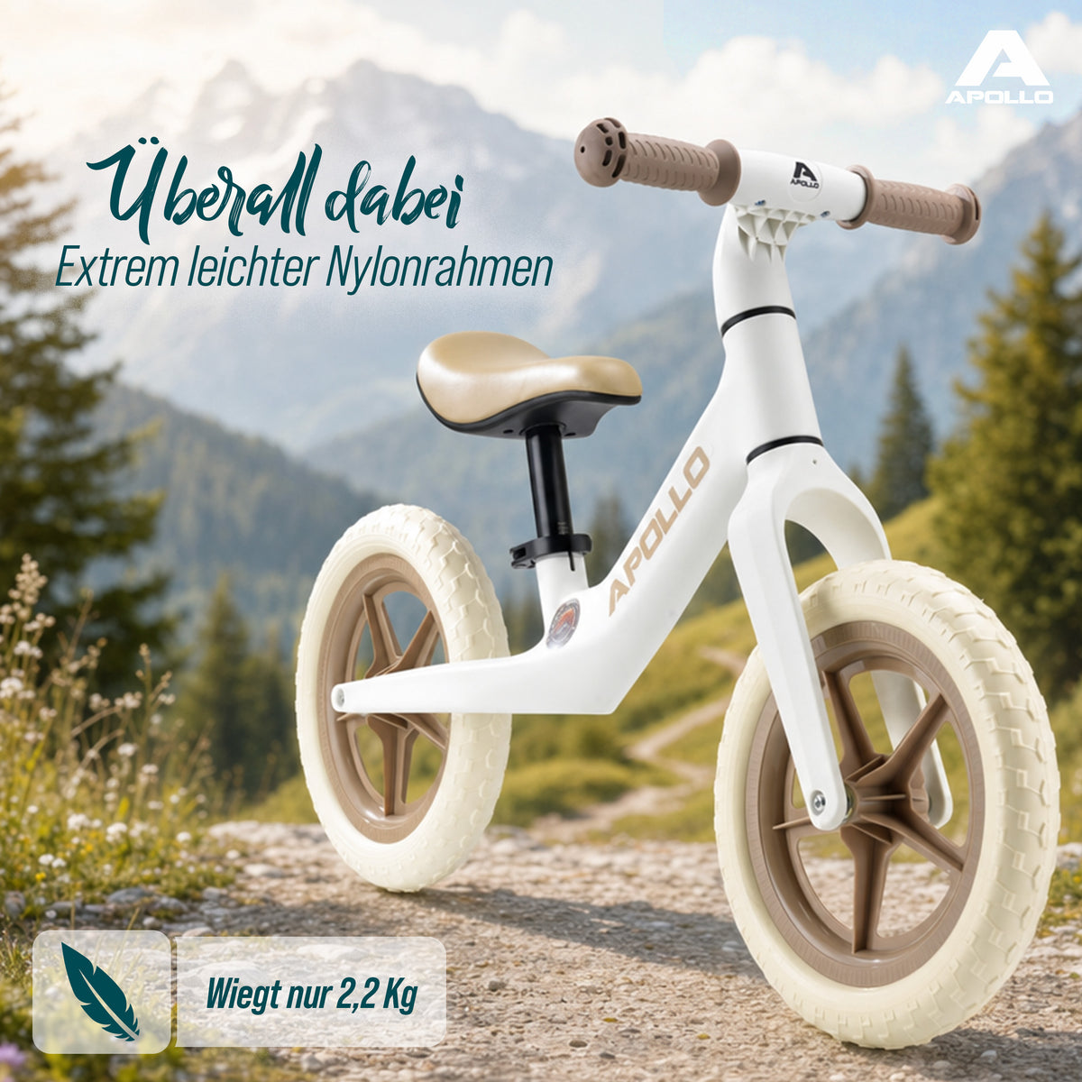 Apollo Funsport CH Trailbuddy Laufrad ab 2 Jahre – 12 Zoll Kinderlaufrad White