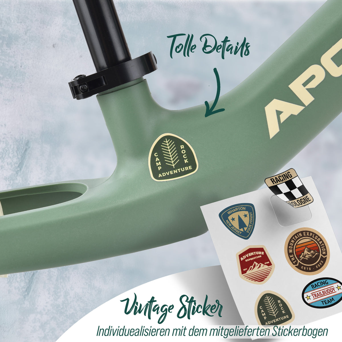 Apollo Funsport CH Trailbuddy Laufrad ab 2 Jahre – 12 Zoll Kinderlaufrad Green