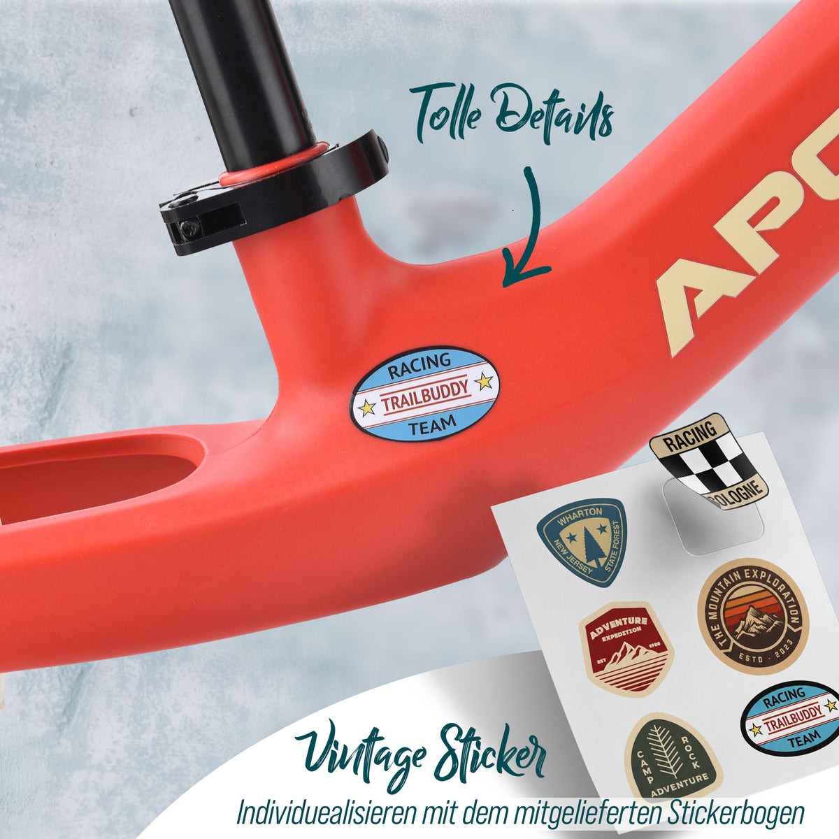 Apollo Funsport CH Trailbuddy Laufrad ab 2 Jahre – 12 Zoll Kinderlaufrad Red