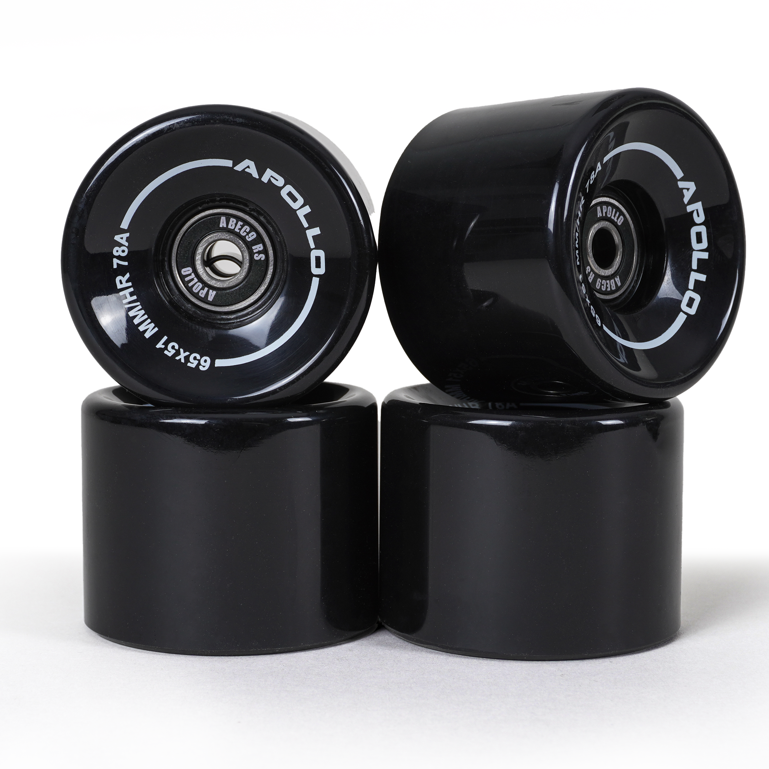 Apollo Funsport CH Apollo Black Longboard & Skateboard Wheels Black - 65 x 51