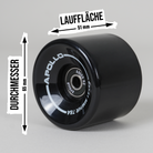 Apollo Funsport CH Apollo Black Longboard & Skateboard Wheels Black - 65 x 51