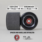 Apollo Funsport CH Apollo Black Longboard & Skateboard Wheels Black - 70 x 51