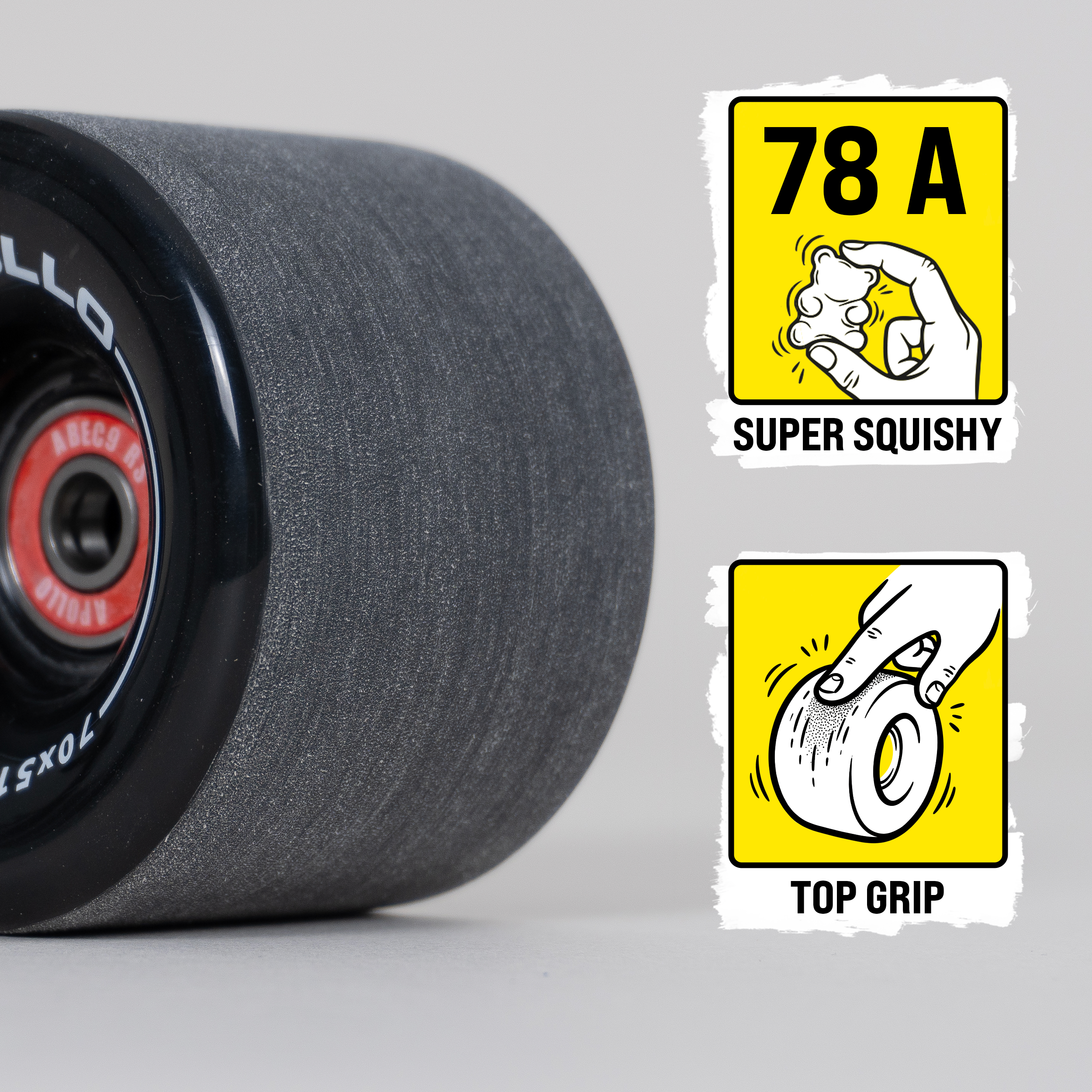 Apollo Funsport CH Apollo Black Longboard & Skateboard Wheels Black - 70 x 51