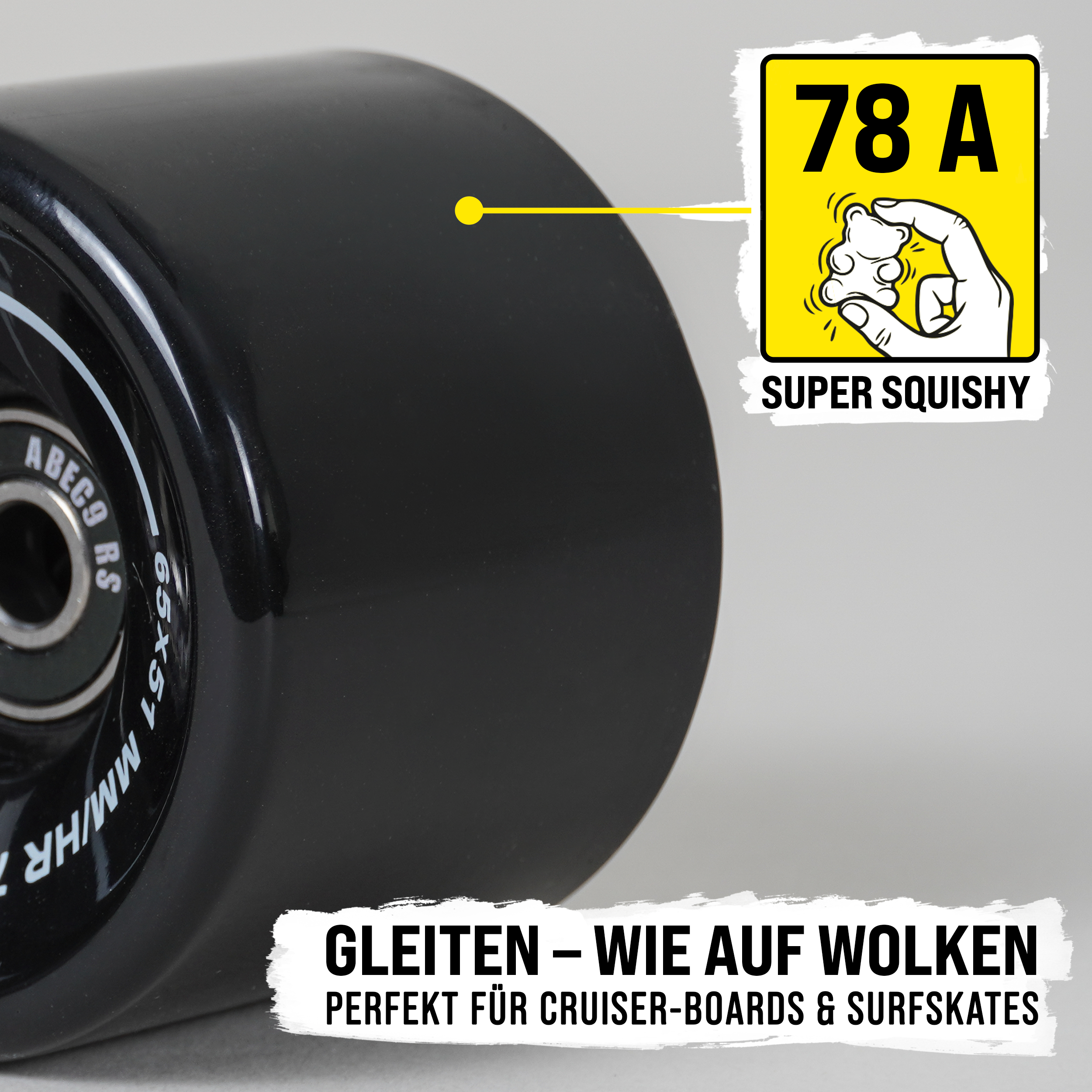 Apollo Funsport CH Apollo Black Longboard & Skateboard Wheels Black - 65 x 51