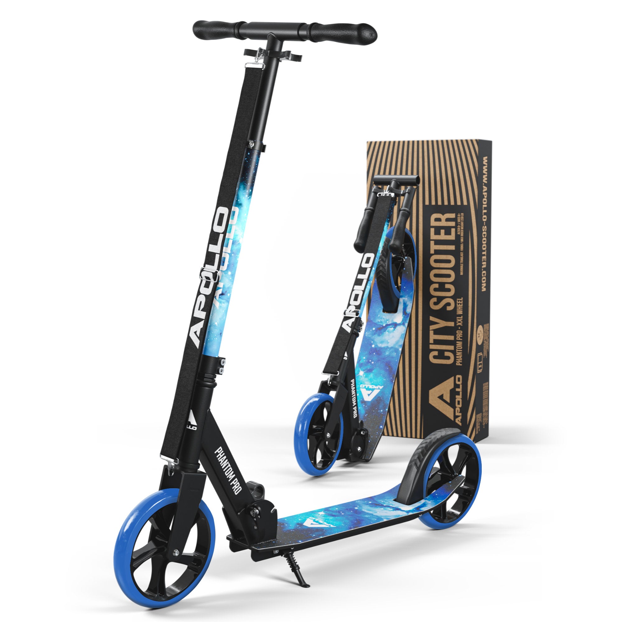 Apollo Klappbarer City Roller für Kinder "Phantom" höhenverstellbarer Tretroller Stars