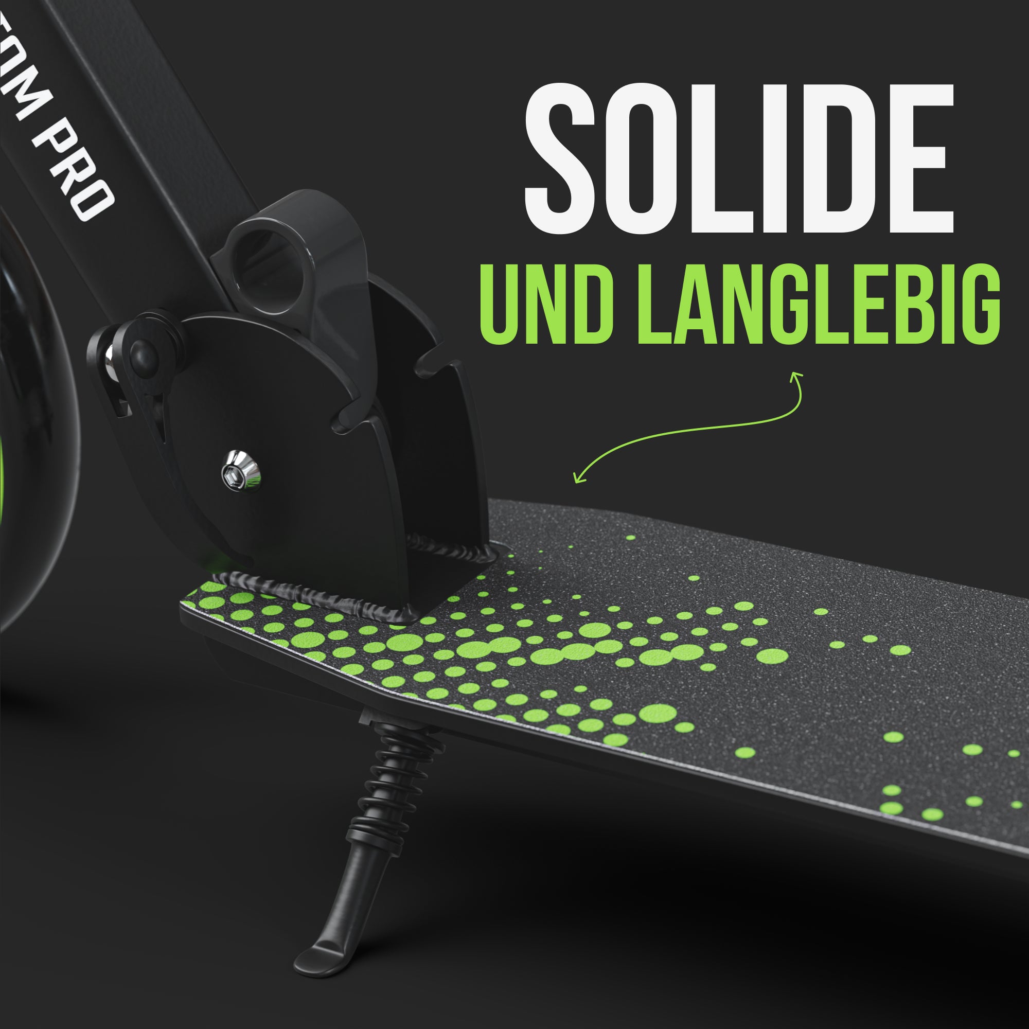 Apollo Klappbarer City Roller für Kinder "Phantom" höhenverstellbarer Tretroller Grün