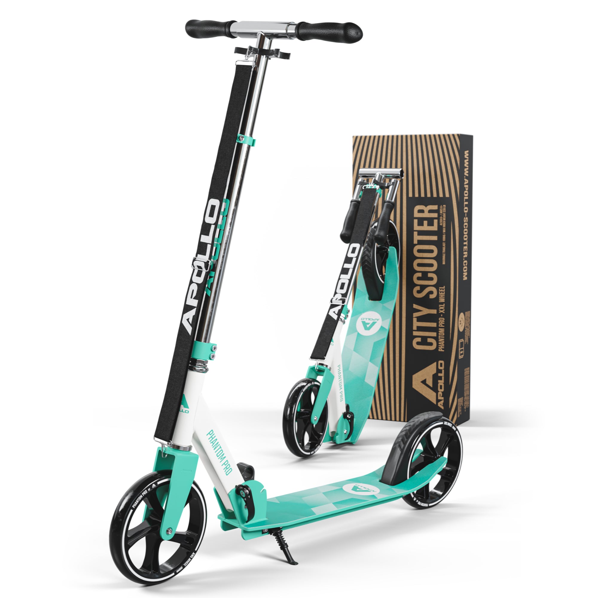 Apollo Klappbarer City Roller für Kinder "Phantom" höhenverstellbarer Tretroller Mint