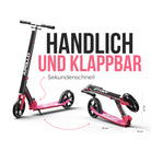Apollo Klappbarer City Roller für Kinder "Phantom" höhenverstellbarer Tretroller Pink Silber