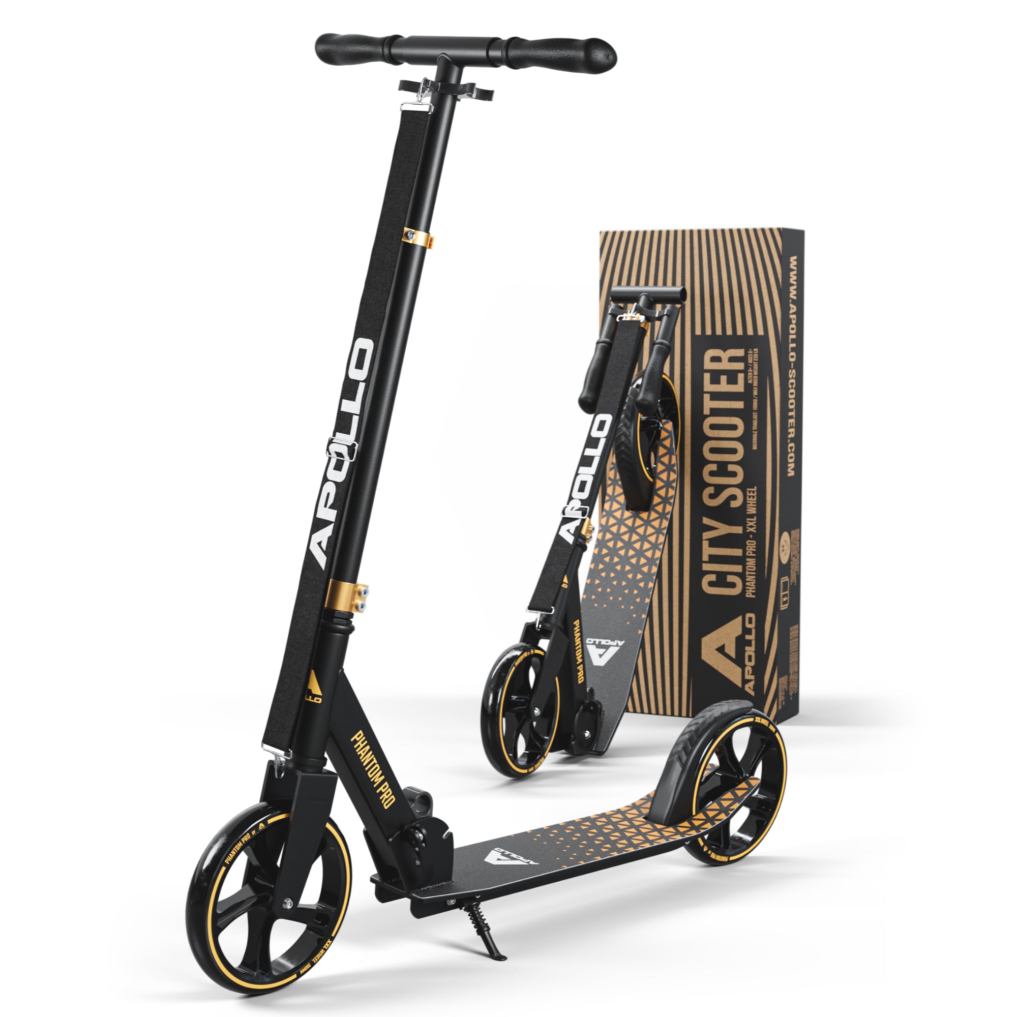 Apollo Klappbarer City Roller für Kinder "Phantom" höhenverstellbarer Tretroller Gold