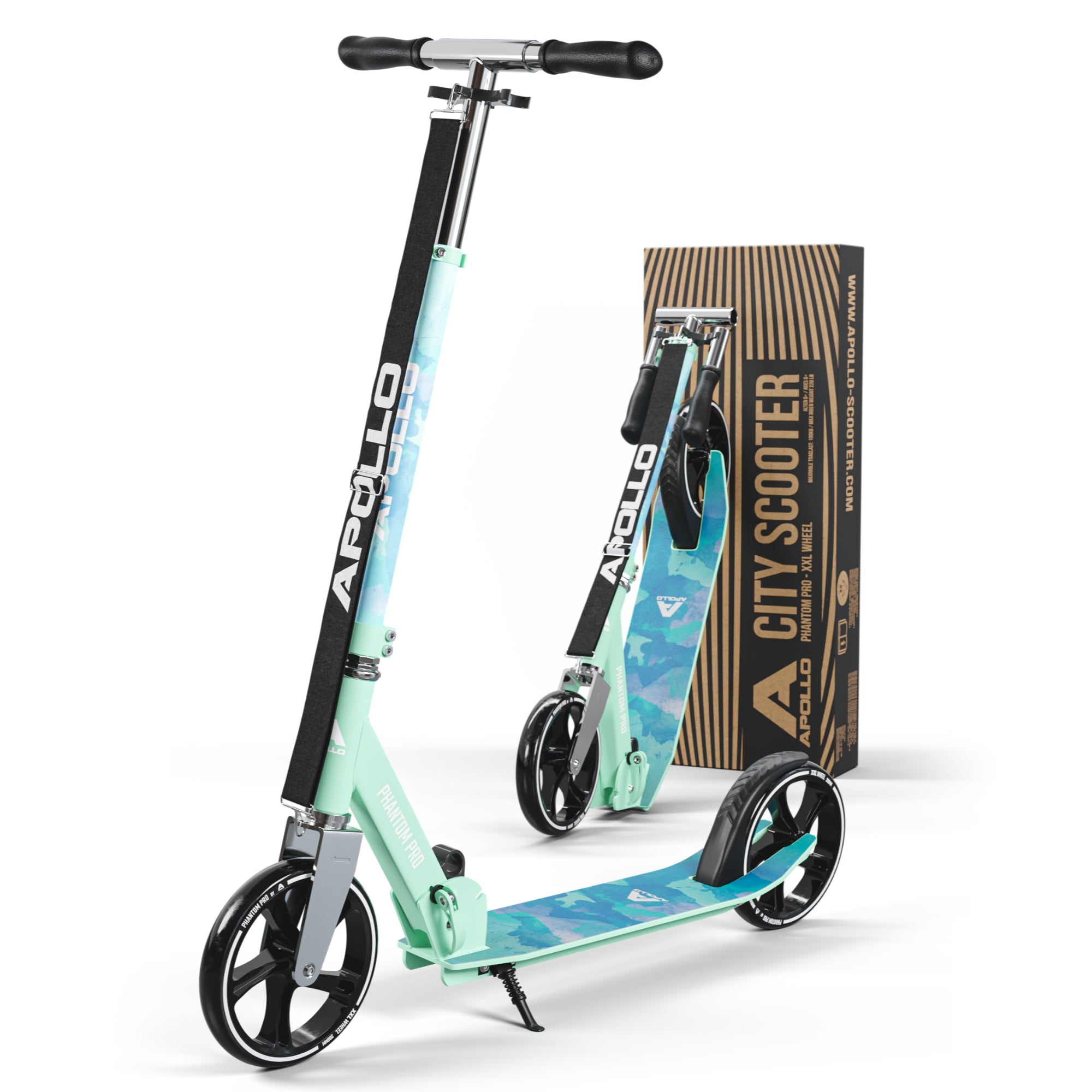 Apollo Klappbarer City Roller für Kinder "Phantom" höhenverstellbarer Tretroller Watercolor