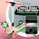 Apollo Funsport CH Apollo Whizzie LED Kinderroller, höhenverstellbarer Dreiradscooter für Kinder ab 3 Jahre Flamingo