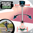 Apollo Funsport CH Apollo Whizzie LED Kinderroller, höhenverstellbarer Dreiradscooter für Kinder ab 3 Jahre Flamingo