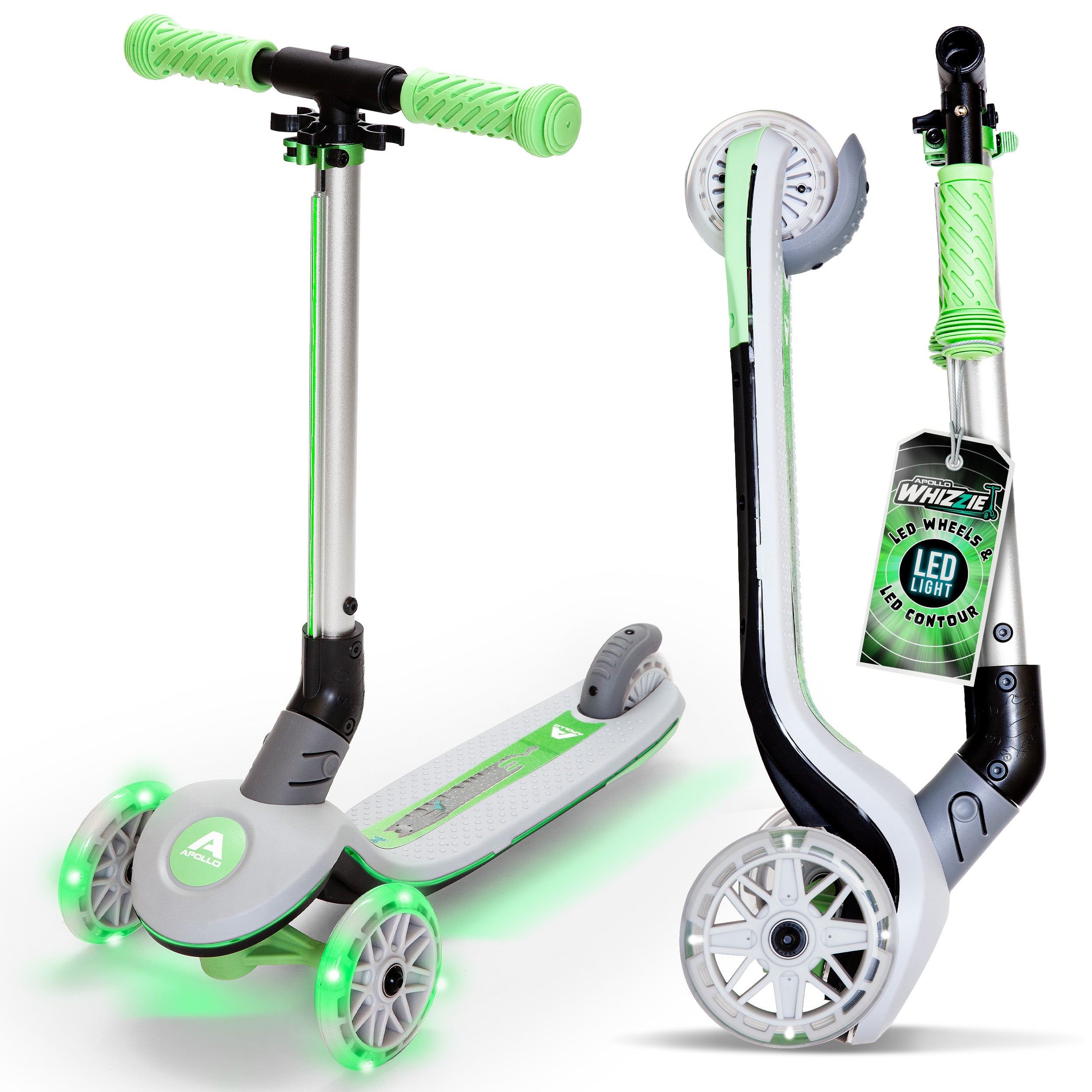 Apollo Funsport CH Apollo Whizzie LED Kinderroller, höhenverstellbarer Dreiradscooter für Kinder ab 3 Jahre Cat