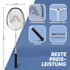 Apollo Funsport CH Badminton Set Match Pro 400 - inkl. Tasche, 2x Schläger, Bälle Weiss Schwarz