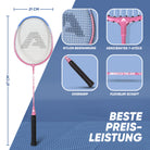 Apollo Funsport CH Badminton Set Match Pro 400 - inkl. Tasche, 2x Schläger, Bälle Blau Pink