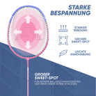 Apollo Funsport CH Badminton Set Match Pro 400 - inkl. Tasche, 2x Schläger, Bälle Blau Pink