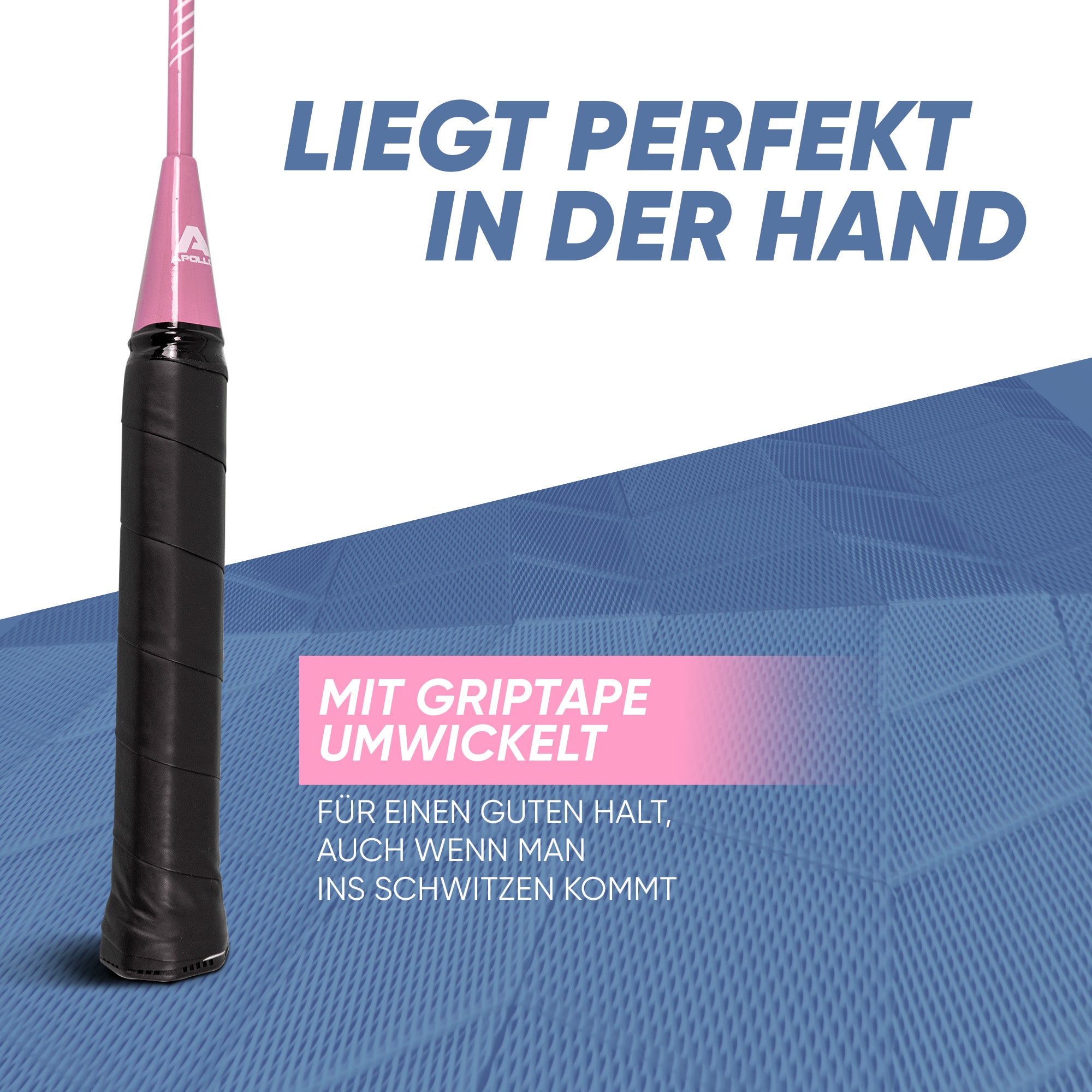 Apollo Funsport CH Badminton Set Match Pro 400 - inkl. Tasche, 2x Schläger, Bälle Blau Pink