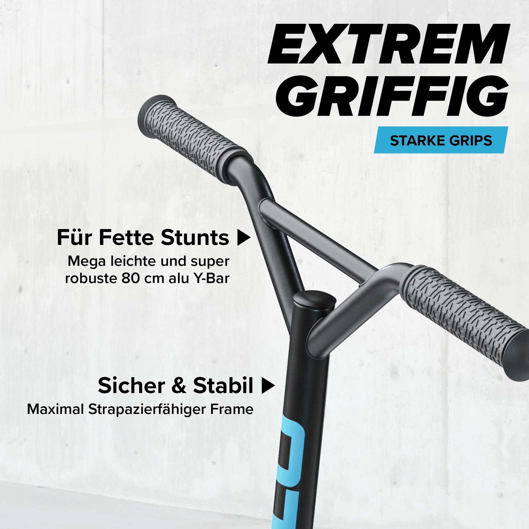 Apollo - Stunt Scooter - Genius Pro Robuster Kinder Scooter mit ABEC 9 Kugellager - Schwarz Blau