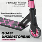 Apollo - Stunt Scooter - Genius Pro Robuster Kinder Scooter mit ABEC 9 Kugellager - Schwarz Pink