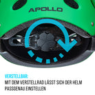 Apollo - Skaterhelm Herren, Damen und Kinder, Kinderfahrradhelm verstellbar Broken Green -