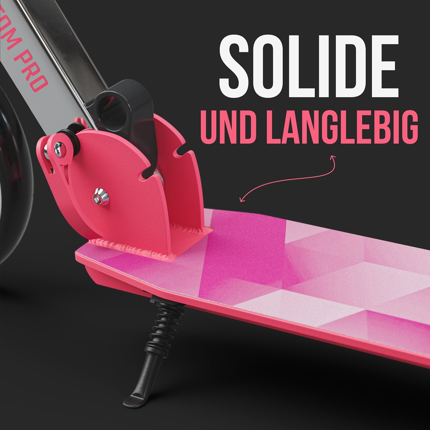 Apollo - Klappbarer City Roller für Kinder "Phantom" höhenverstellbarer Tretroller - Pink Silber