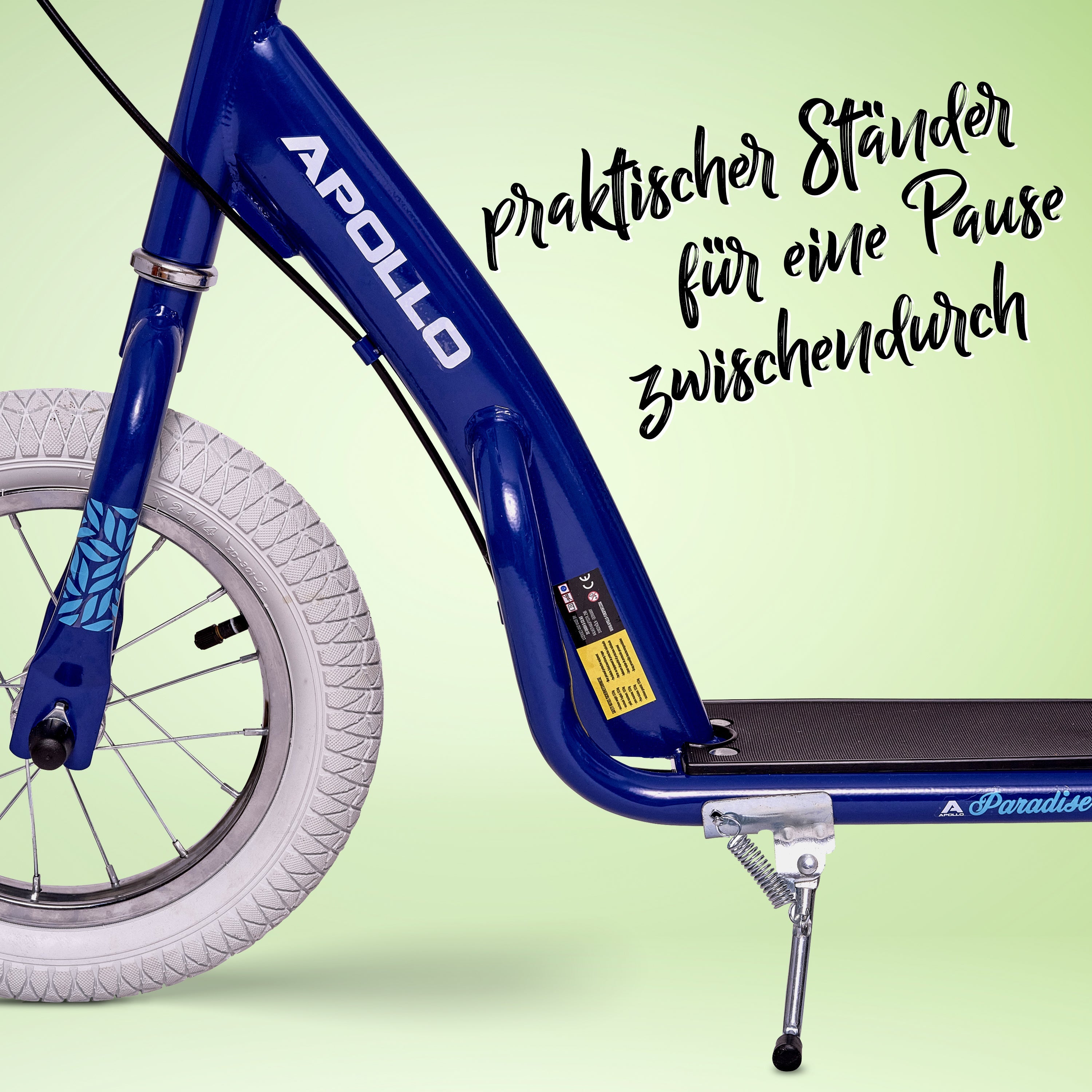Apollo - Retro Scooter Paradise Roller mit Luftreifen 12,5 Zoll - Blau