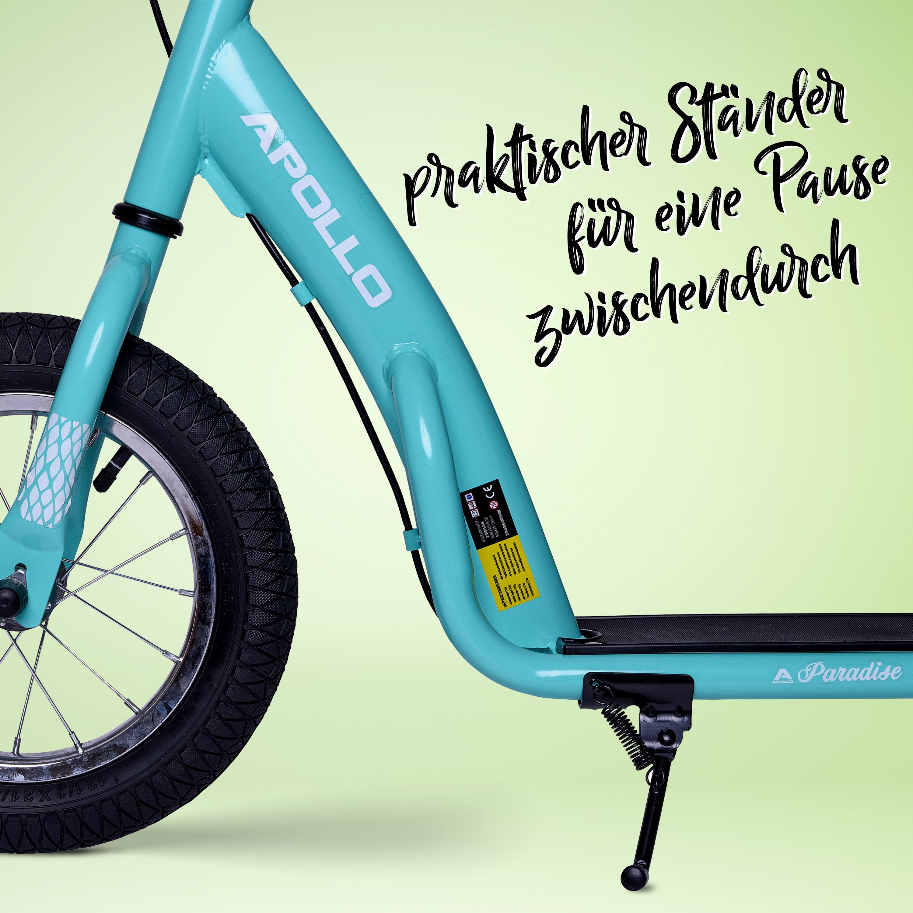Apollo - Retro Scooter Paradise Roller mit Luftreifen 12,5 Zoll - Türkis
