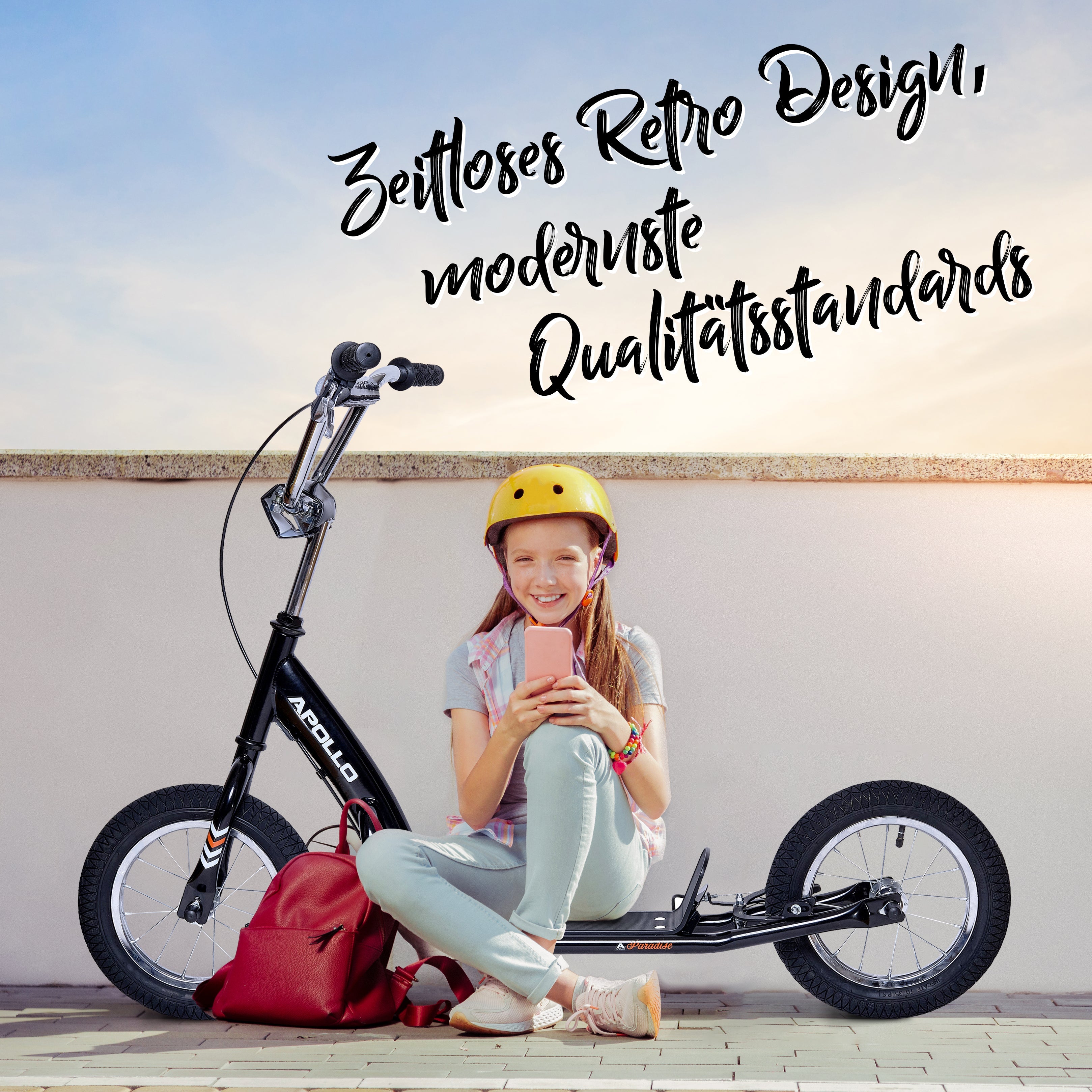 Apollo - Retro Scooter Paradise Roller mit Luftreifen 12,5 Zoll - Mint