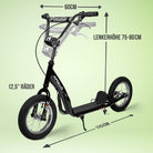 Apollo - Retro Scooter Paradise Roller mit Luftreifen 12,5 Zoll - Schwarz