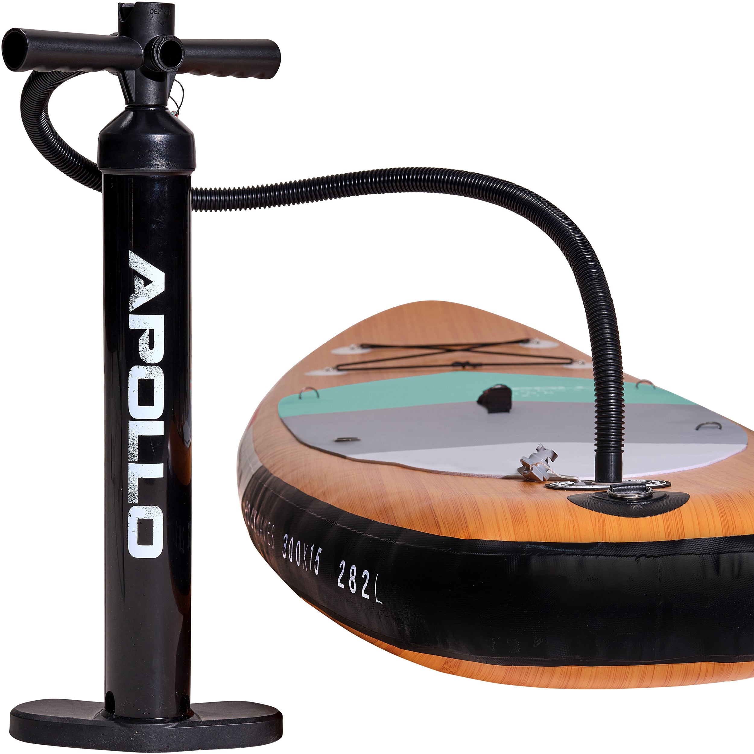 Apollo Funsport - SUP Board Komplett-Set Aufblasbares Stand Up Paddle Board - Wood - Wood Mint