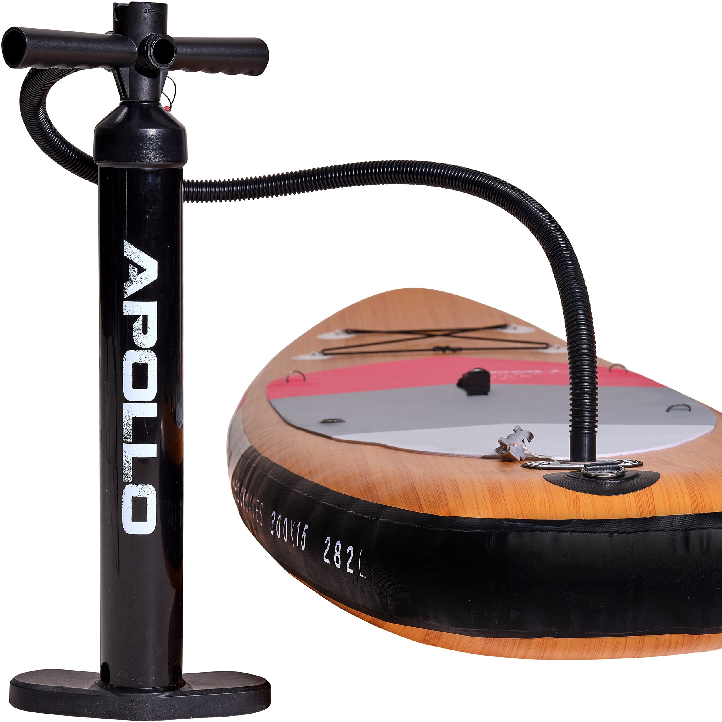 Apollo Funsport - SUP Board Komplett-Set Aufblasbares Stand Up Paddle Board - Wood - Wood Pink