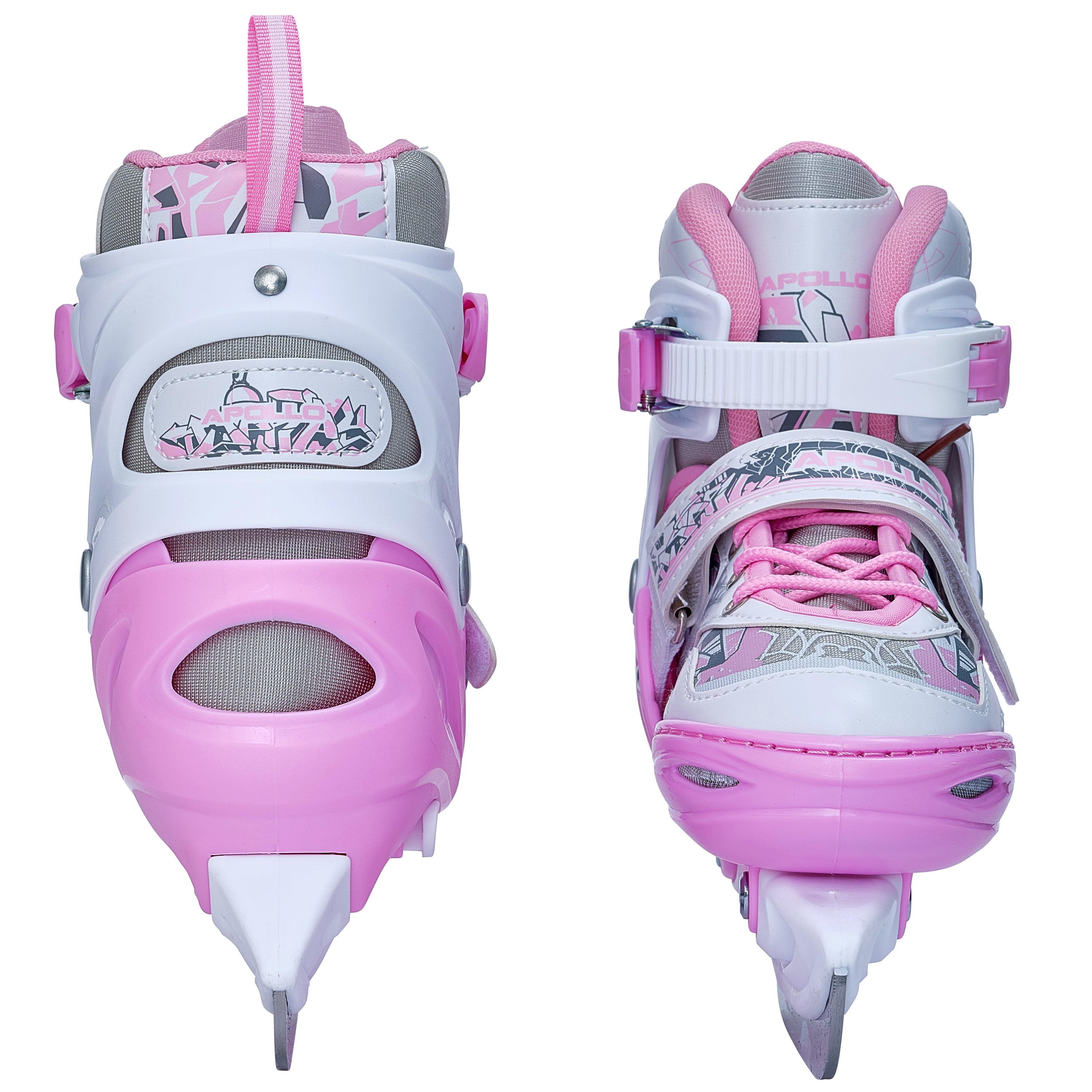 Apollo - Ice Skates X Pro verstellbare Schlittschuhe für Damen & Kinder - Weiß/Pink -